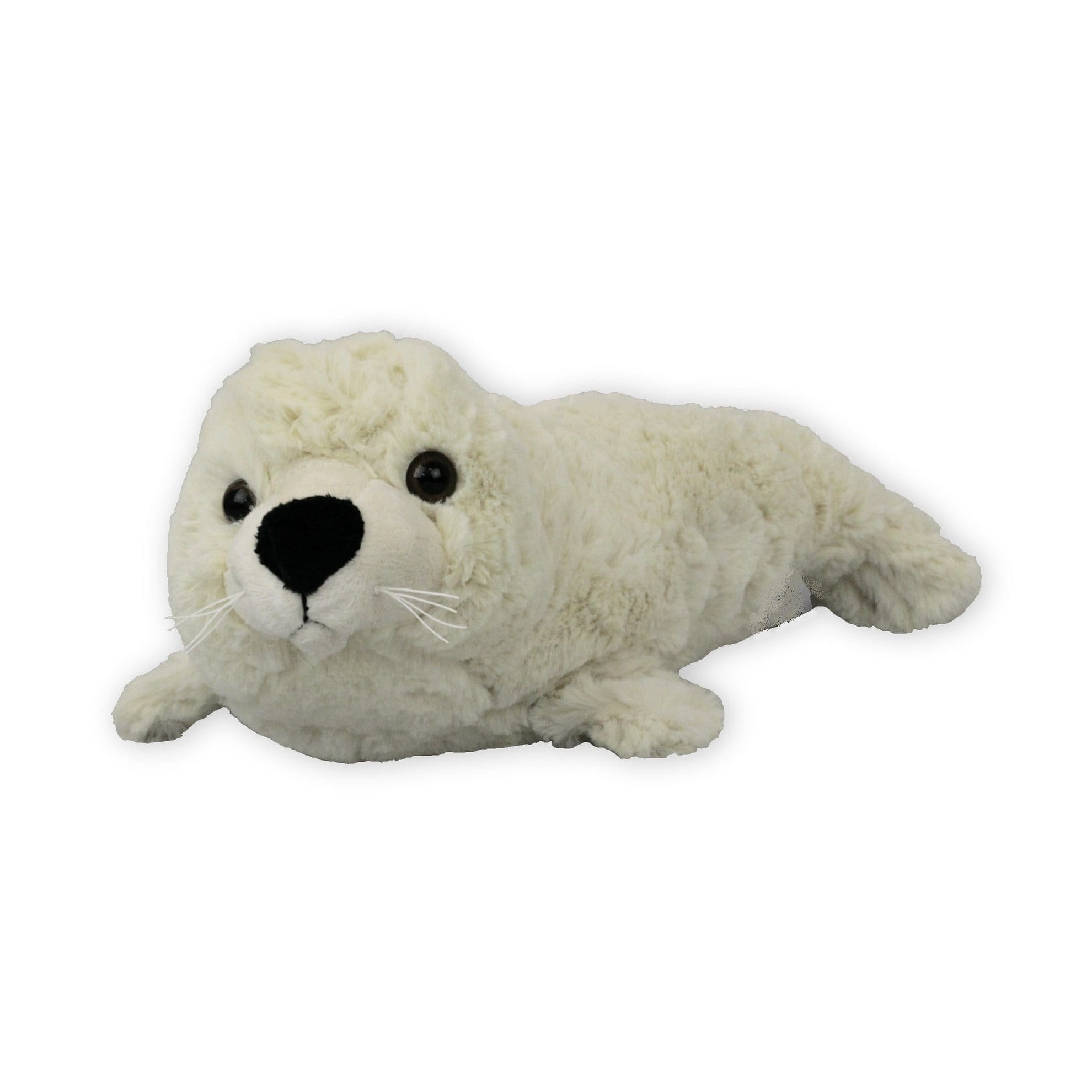 Pluche zeehond pup knuffel - liggend - 29 cm - creme wit