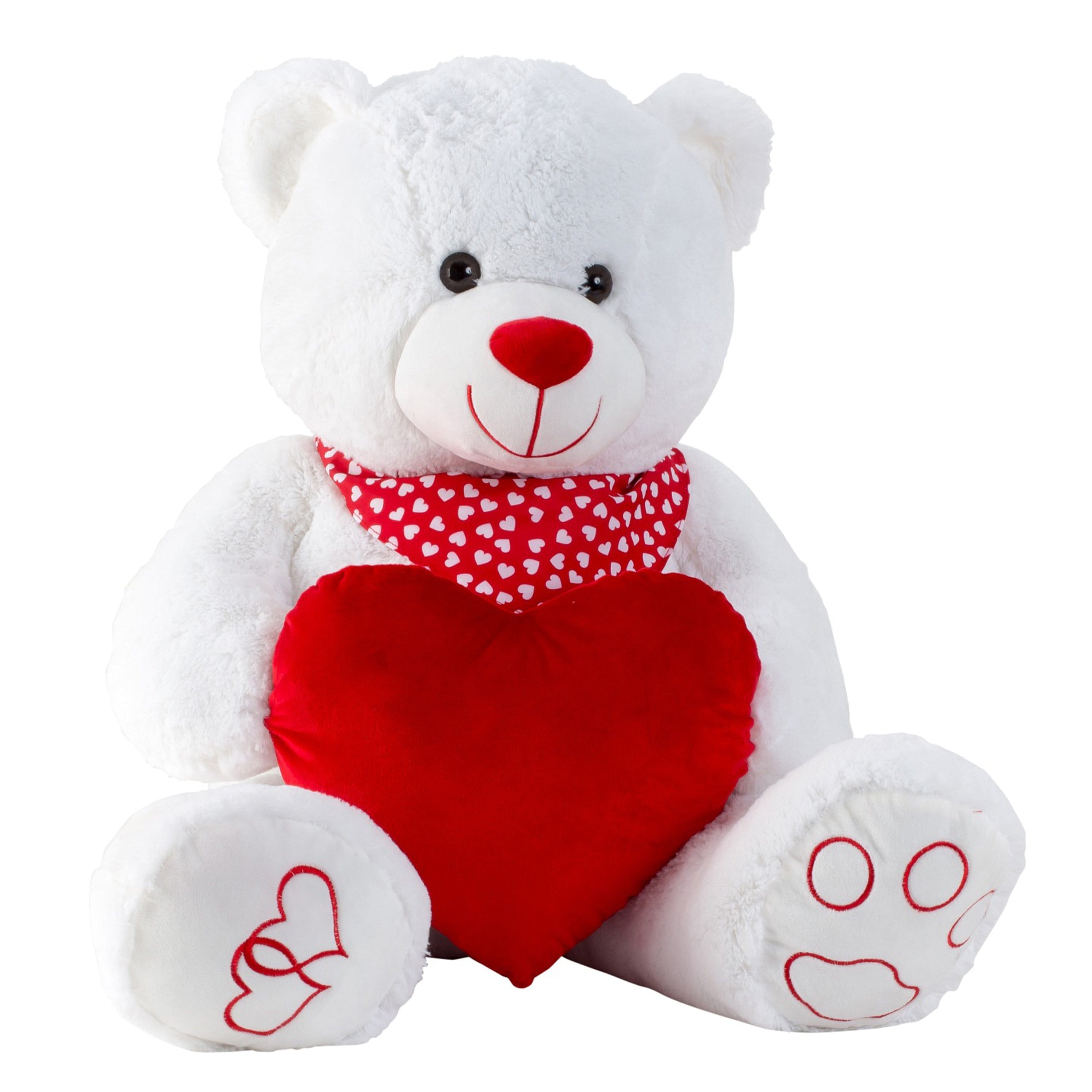 Teddy beer knuffel - zachte pluche - liefdeshartje - 64/100 cm