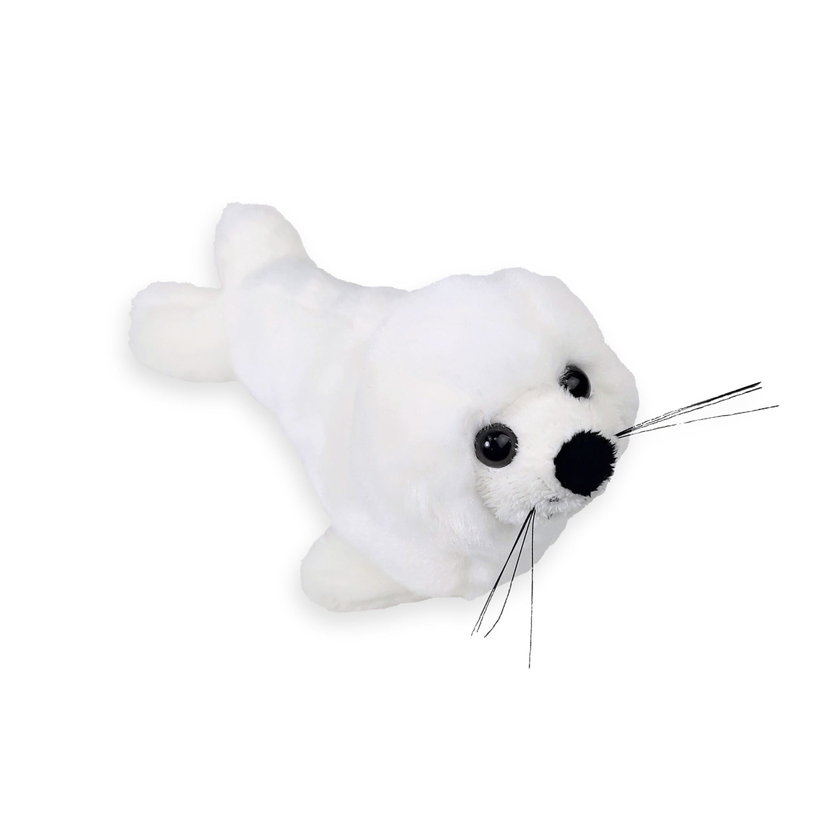 Pluche zeehond pup knuffel - wit - 18 cm
