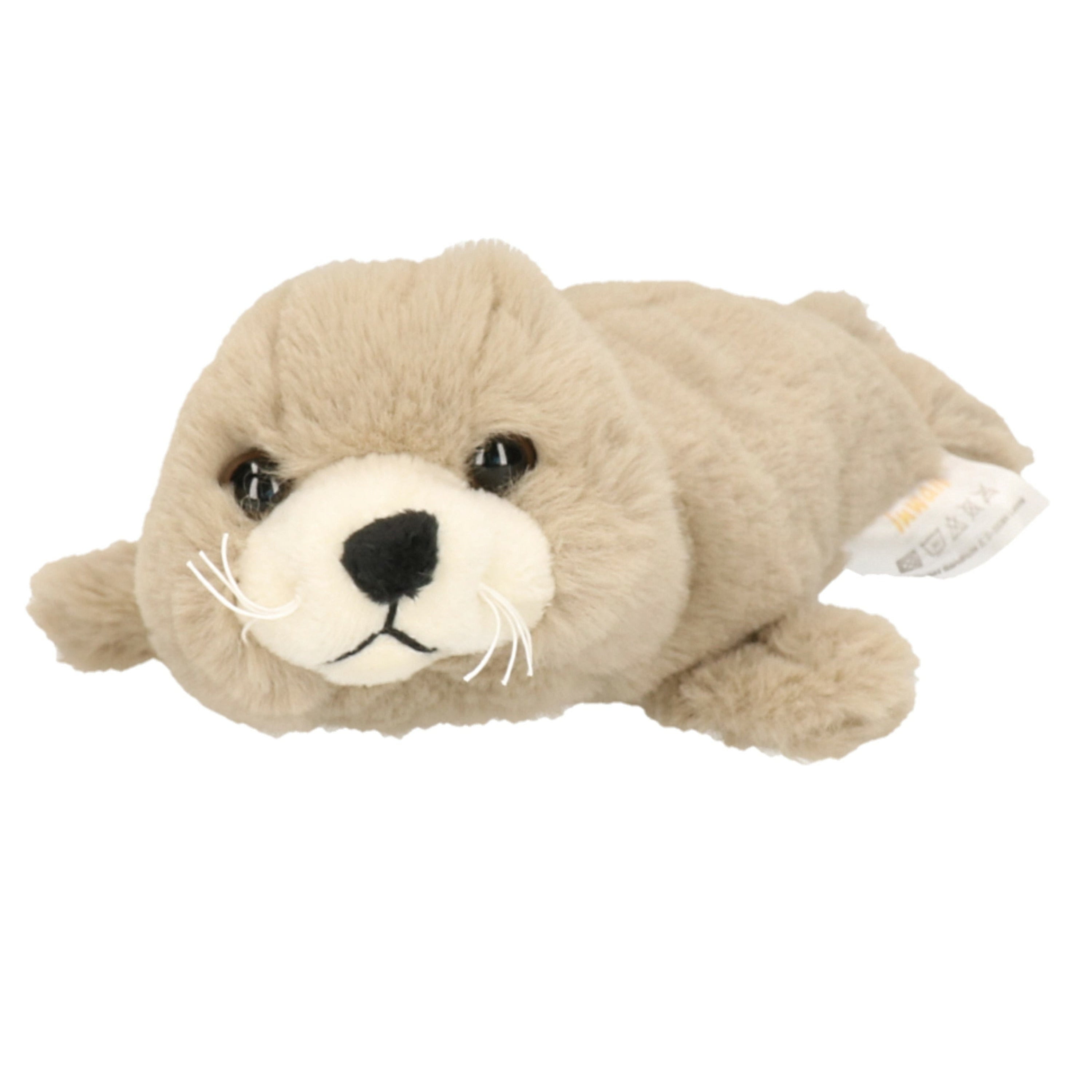 Inware zeehond pup knuffel - pluche - beige - 20 cm