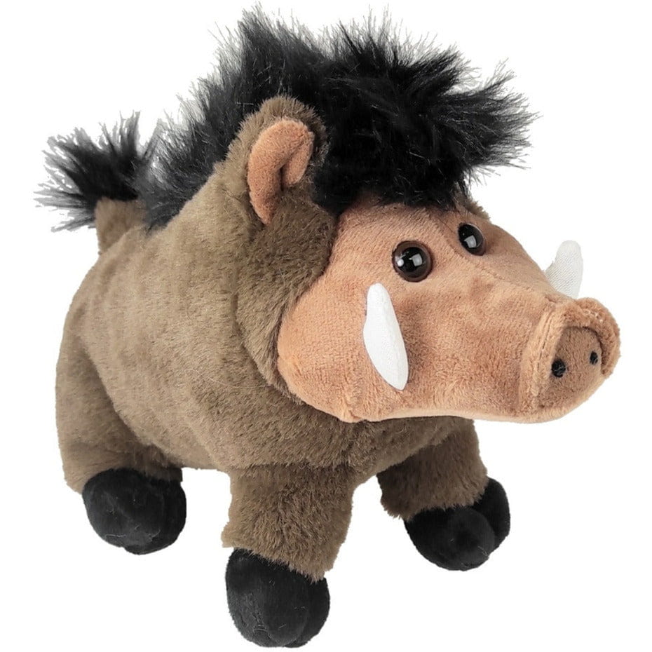 Inware wild zwijn knuffel - pluche - bruin - 18 cm - bosdier