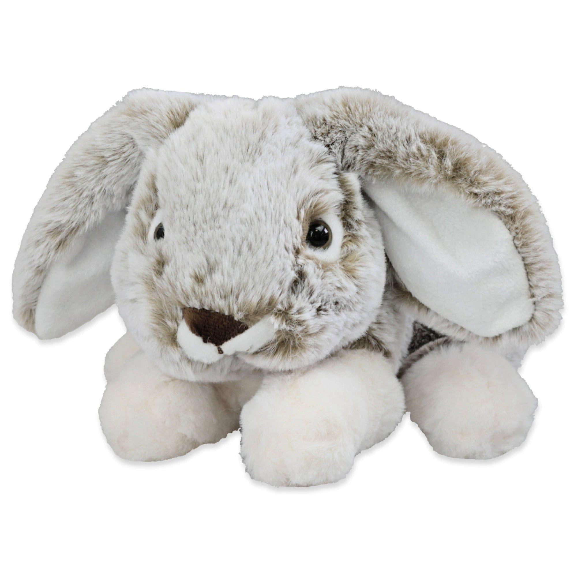 Inware pluche konijn/haas knuffel - grijs - liggend - 24 cm