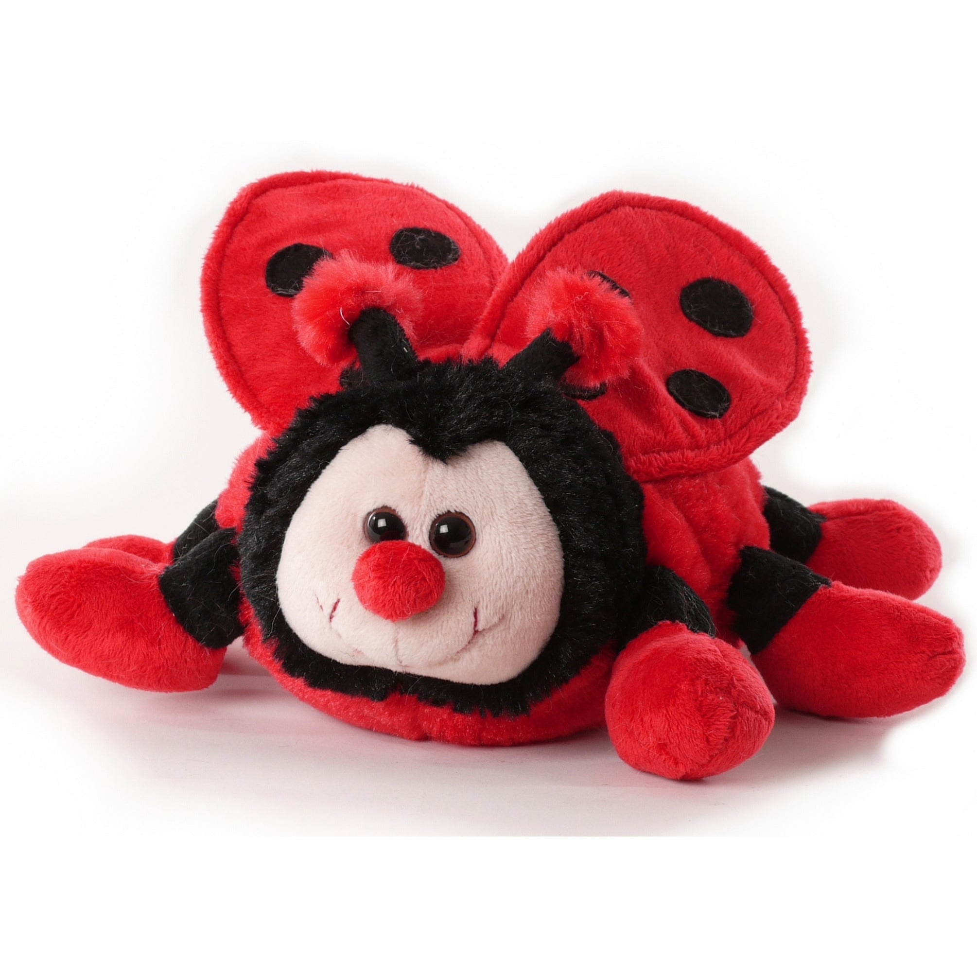 Inware lieveheersbeestje knuffel - pluche - rood/zwart - 20 cm