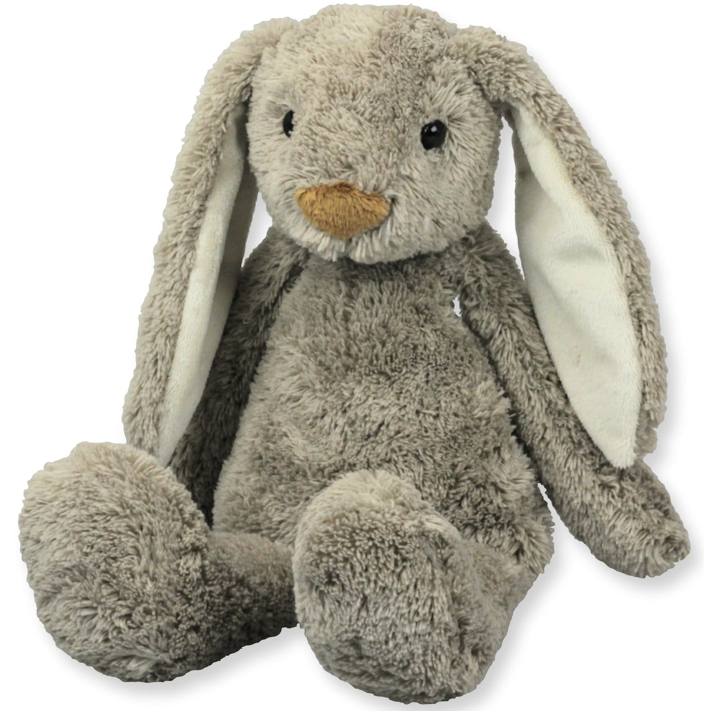 Inware konijn/haas knuffel - pluche - grijs - zittend - 22 cm