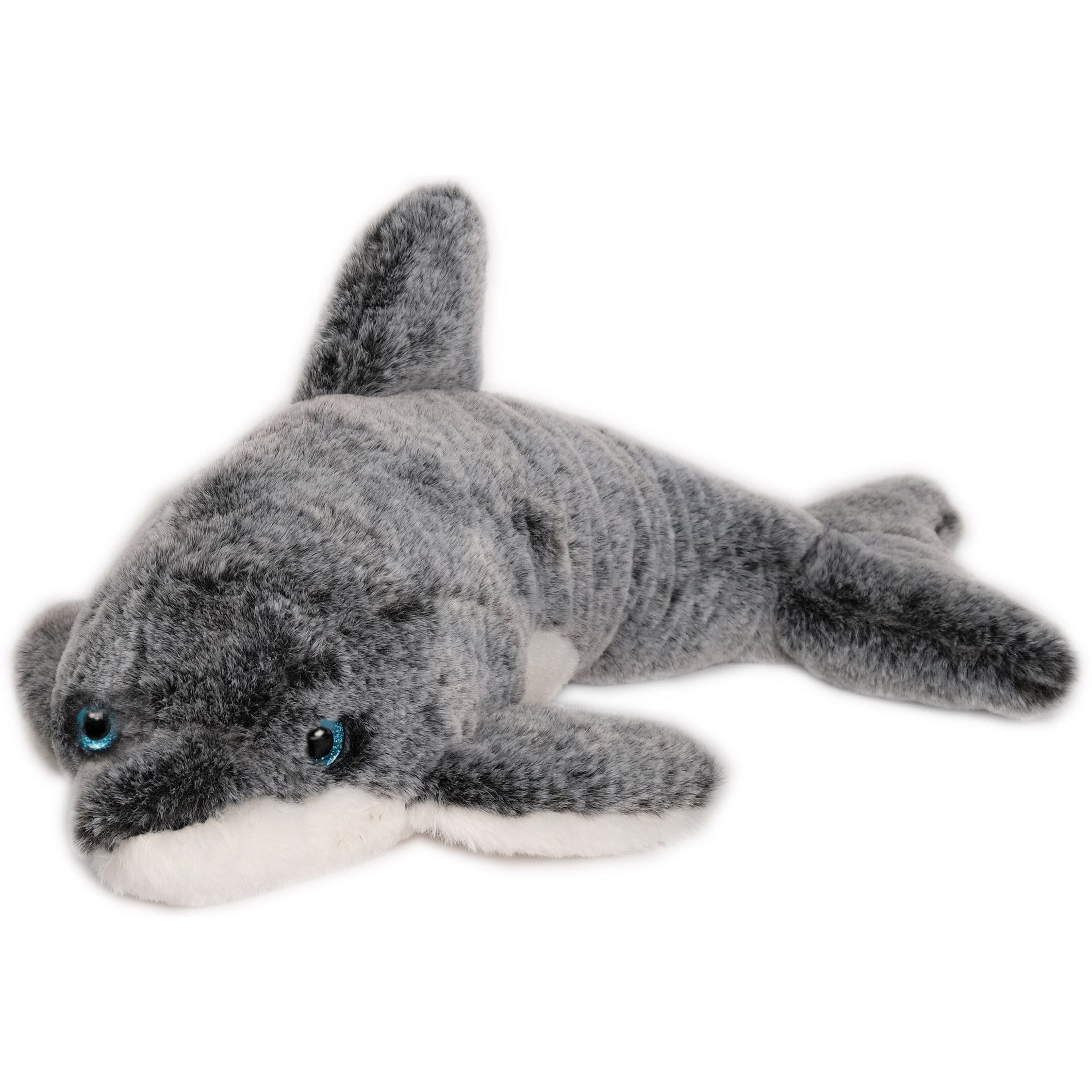 Inware pluche dolfijn knuffel - grijs/wit - zwemmend - 43 cm