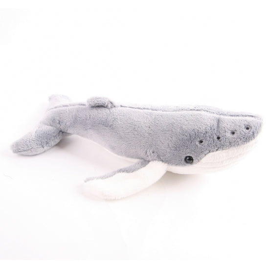 Pluche bultrug walvis knuffel - pluche - 24 cm - grijs