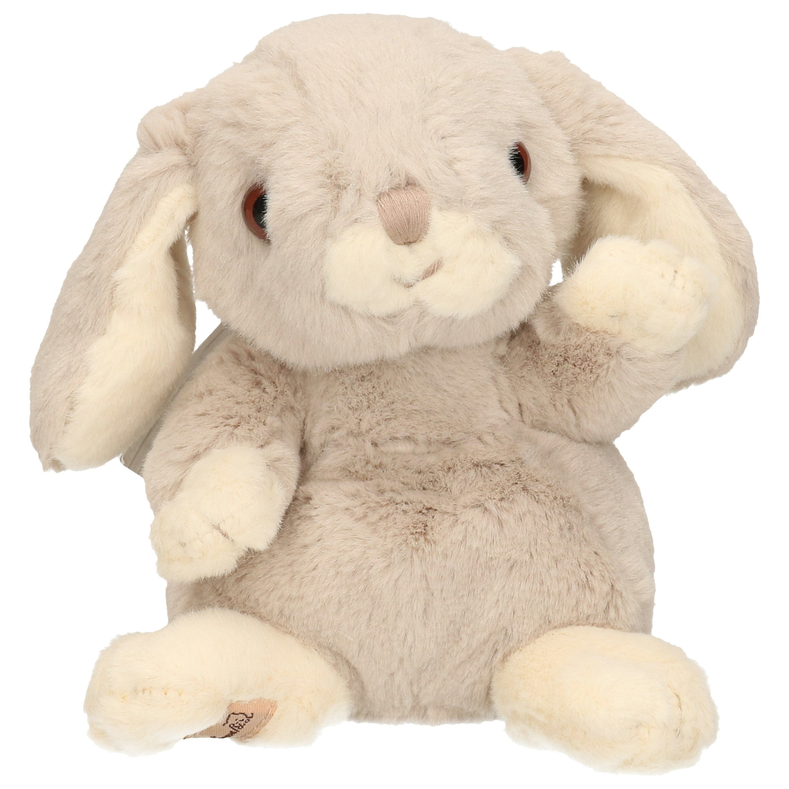 Bukowski konijn knuffel - lichtgrijs - zittend - 15 cm - pluche