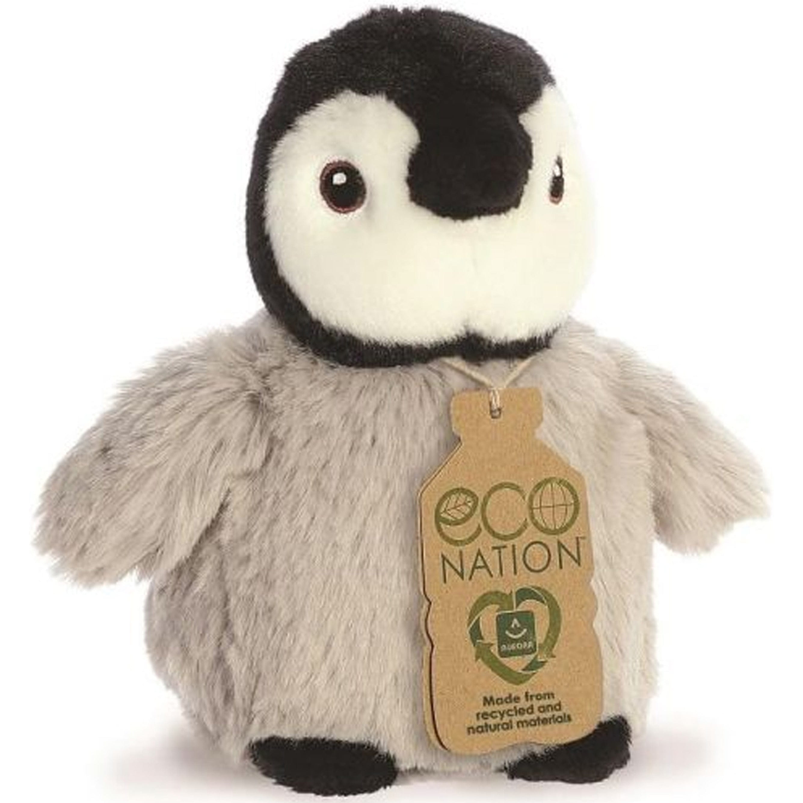 Pinguïn kuiken knuffel - pluche - grijs - 13 cm - arctisch