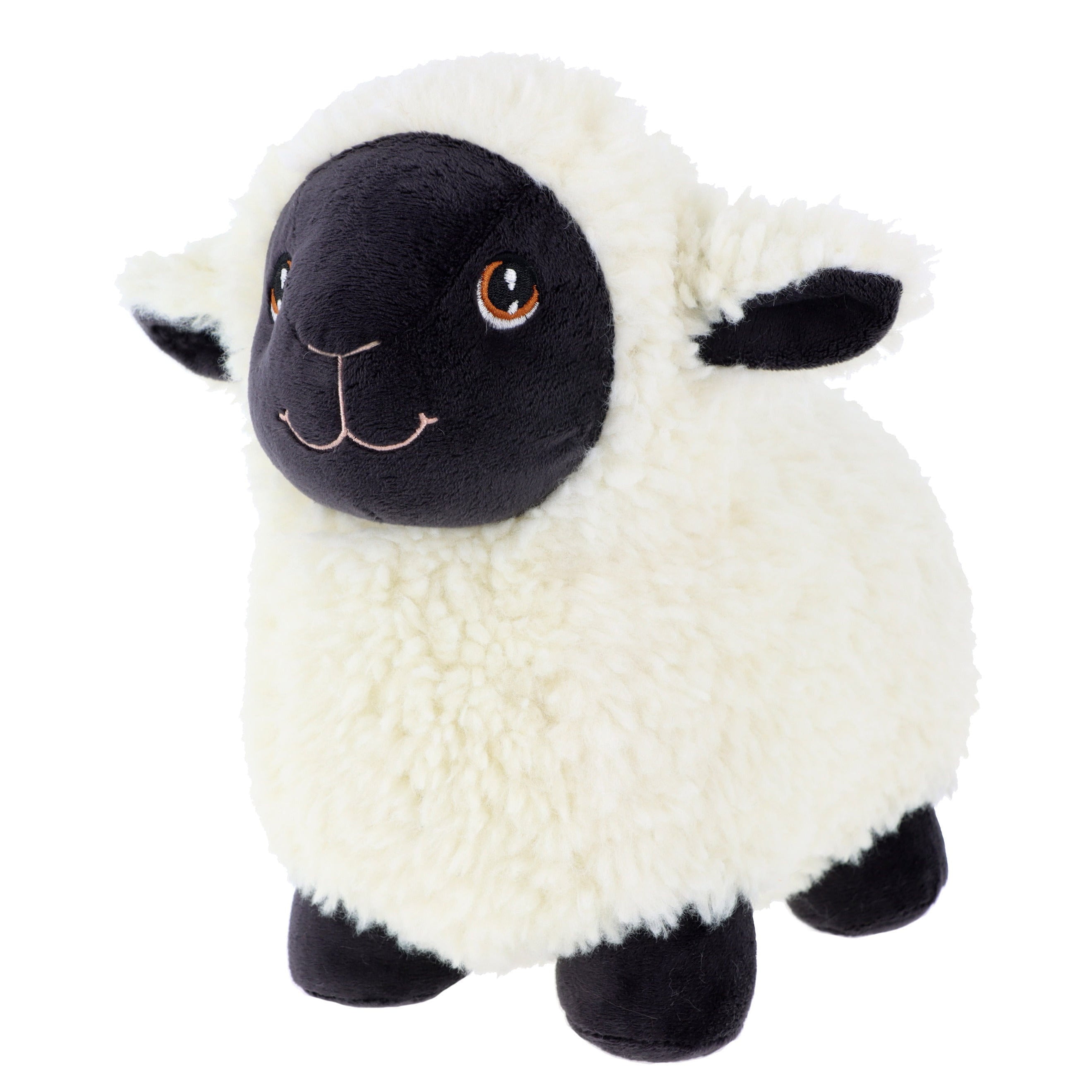 Keel Toys schaap knuffel - pluche - wit/zwart - 18 cm