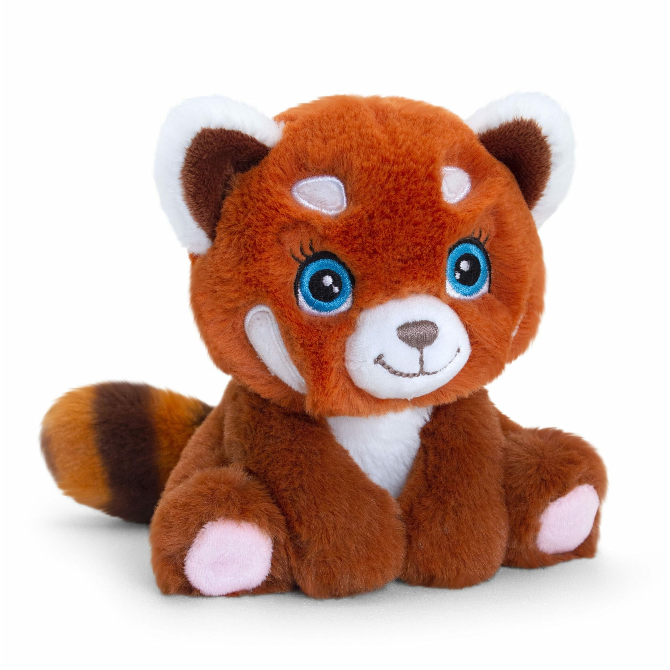 Keel Toys rode panda knuffel - pluche - zittend - 16 cm
