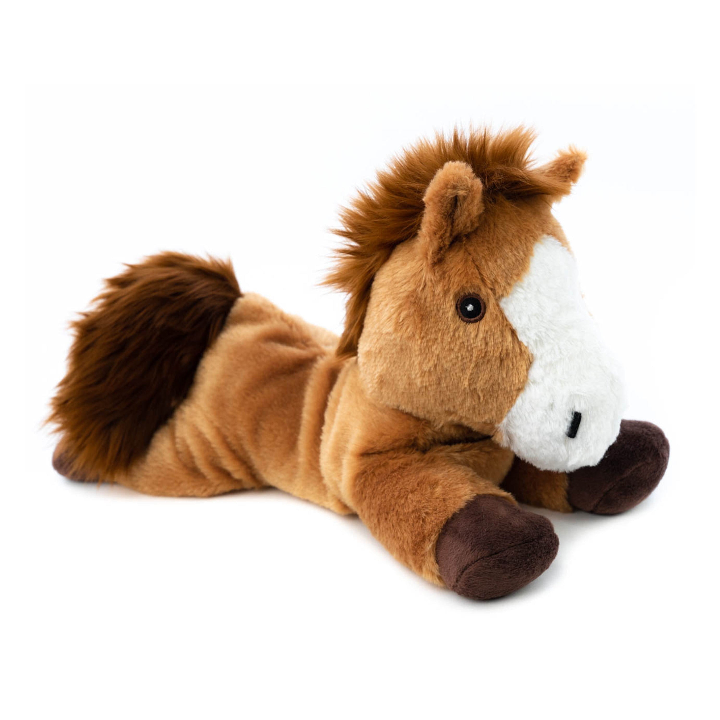 Habibi magnetron knuffel paard - bruin - 35 cm - warmteknuffel