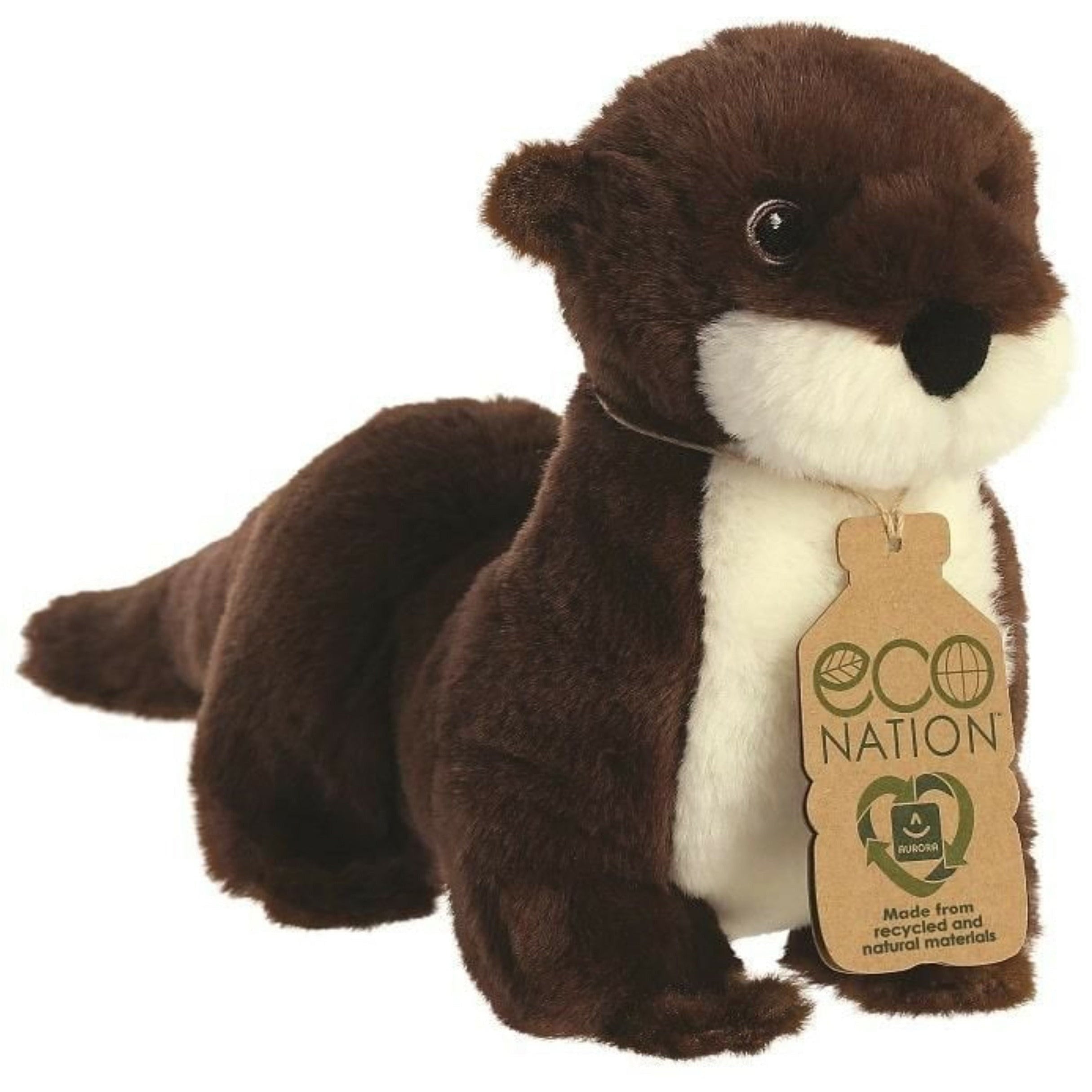 Aurora rivierotter knuffel - pluche - 34 cm - bruin
