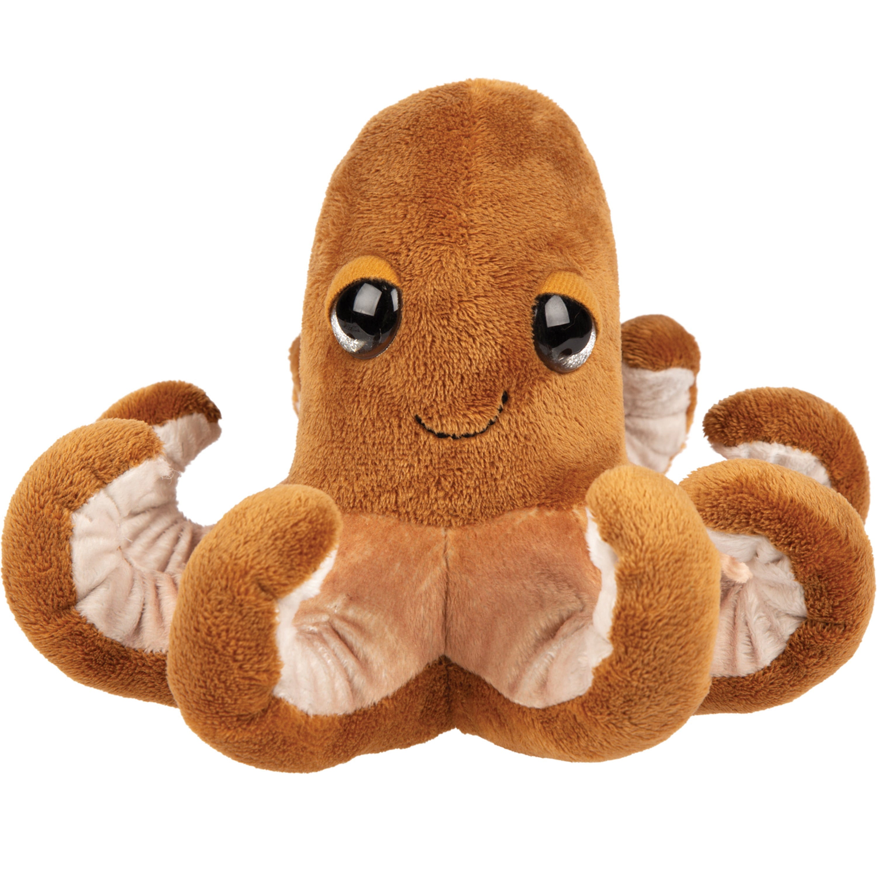 Suki Gifts octopus knuffel - pluche - bruin - 15 cm