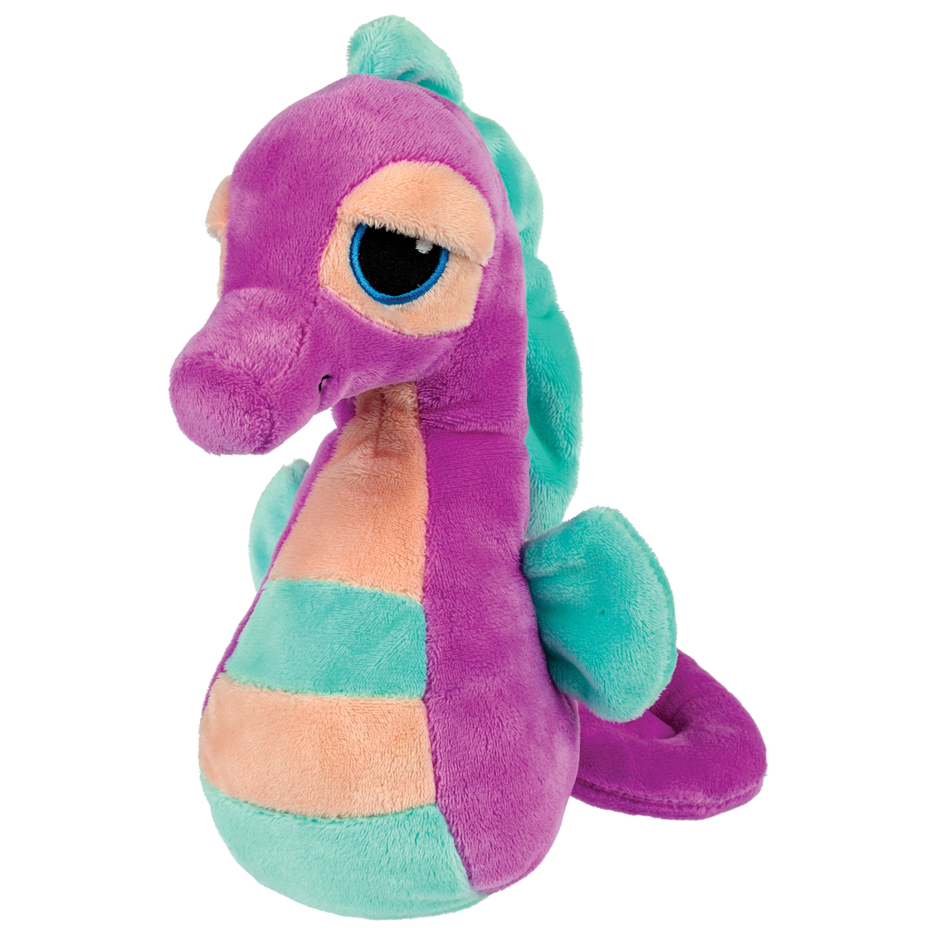 Suki Gifts zeepaardje knuffel - pluche - paars/blauw - 21 cm