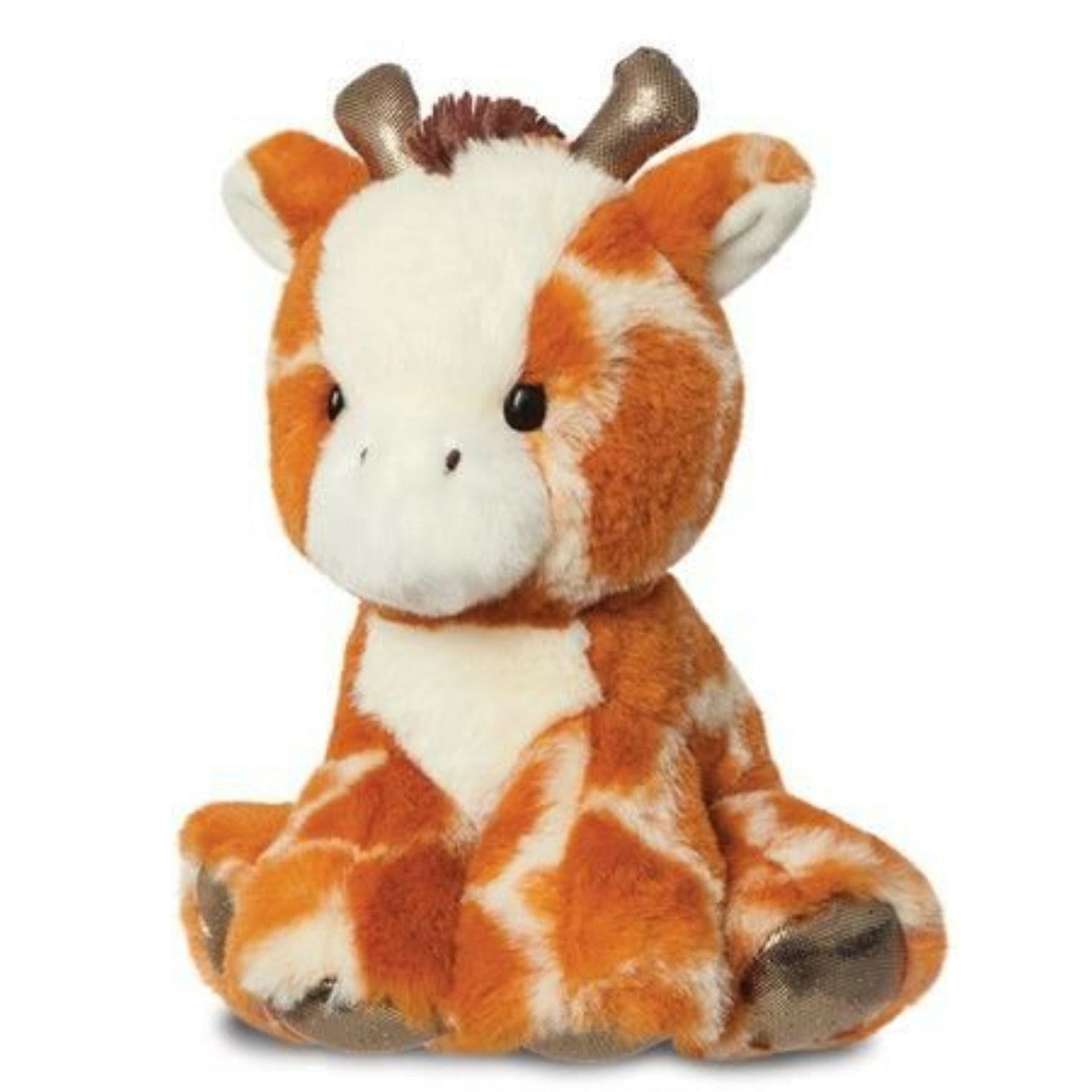 Pluche giraffe knuffel - gevlekt bruin - 20 cm - safari
