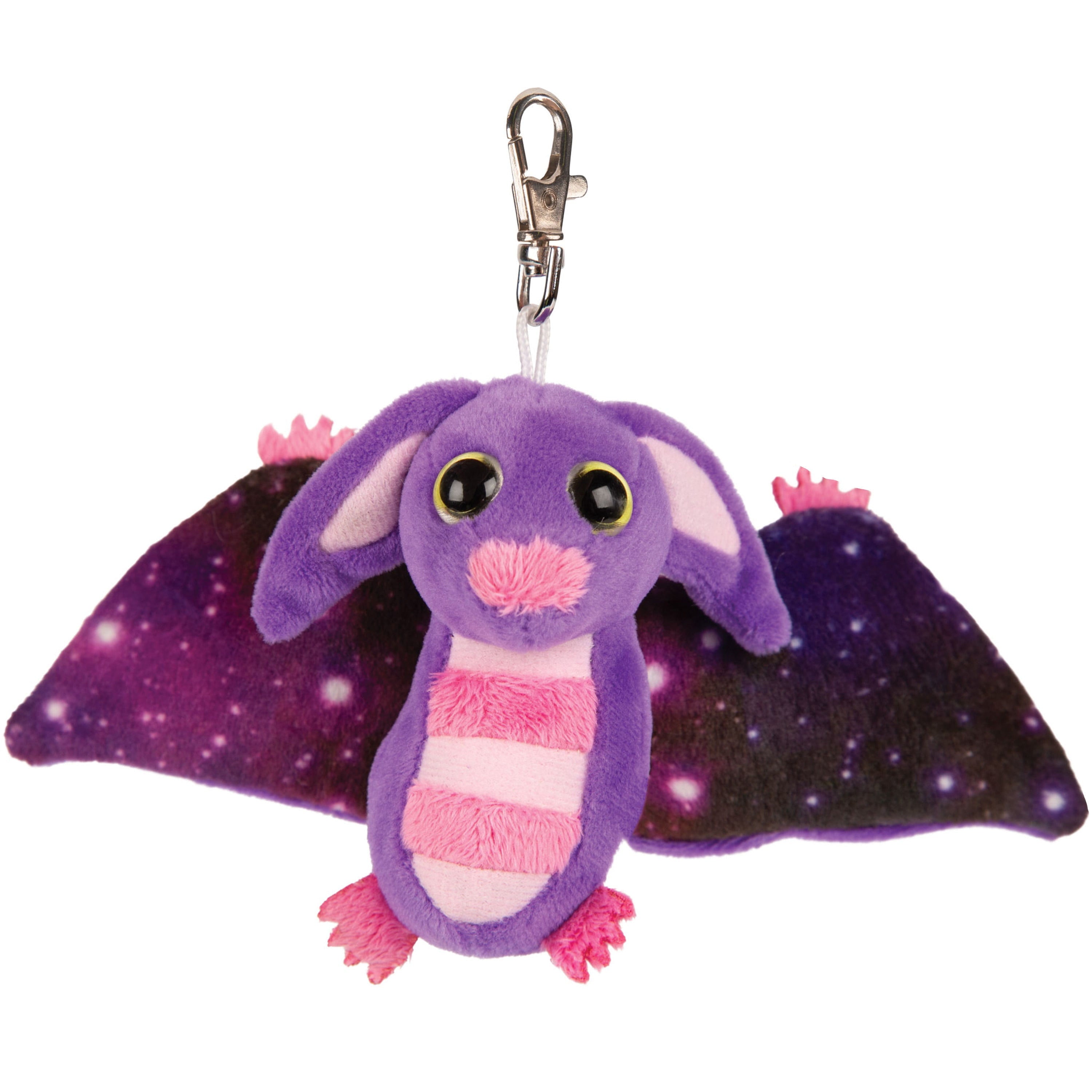 Pluche vleermuis knuffel - paars/roze - 9 cm - sleutelhanger