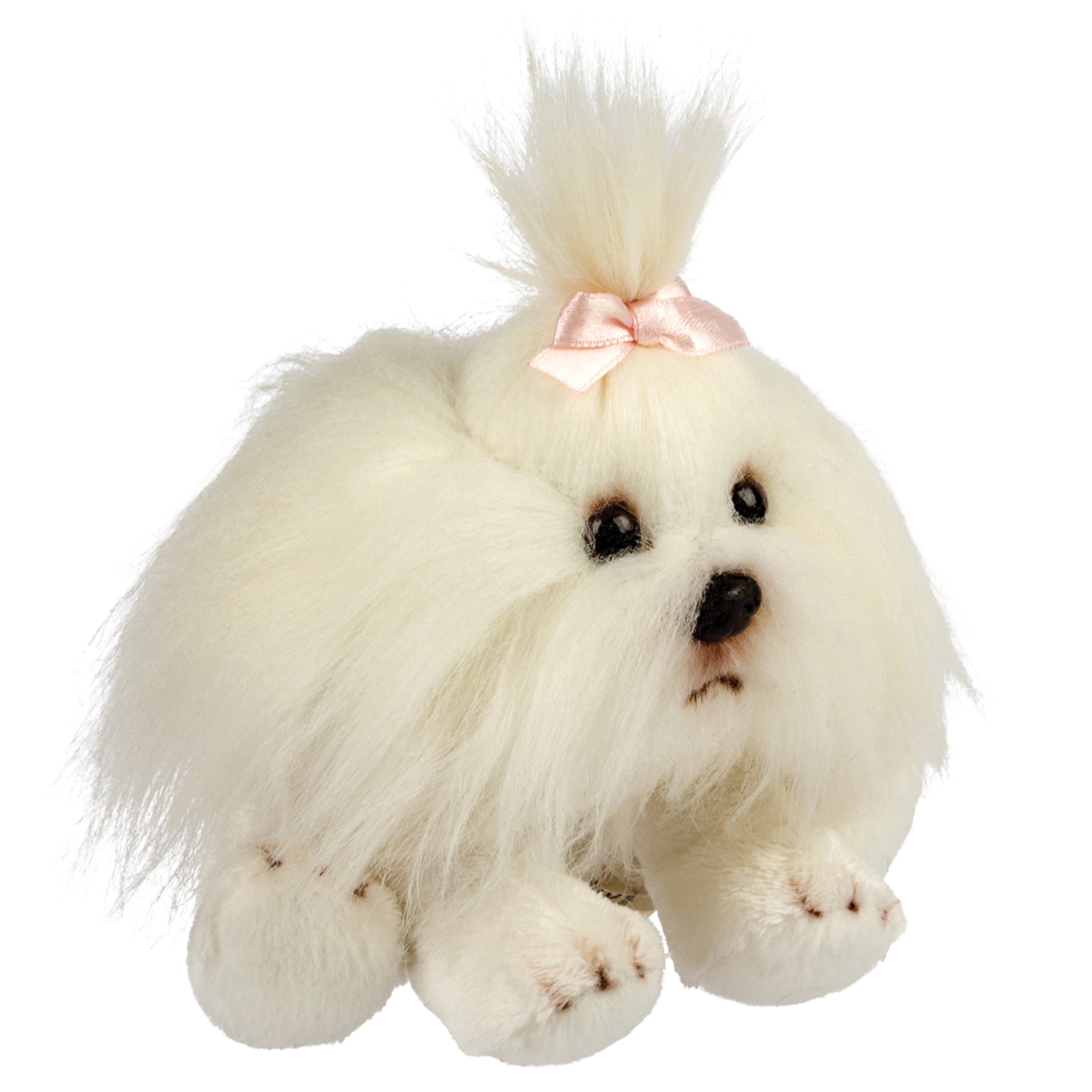Pluche Shih Tzu knuffel - wit - 13 cm - hond