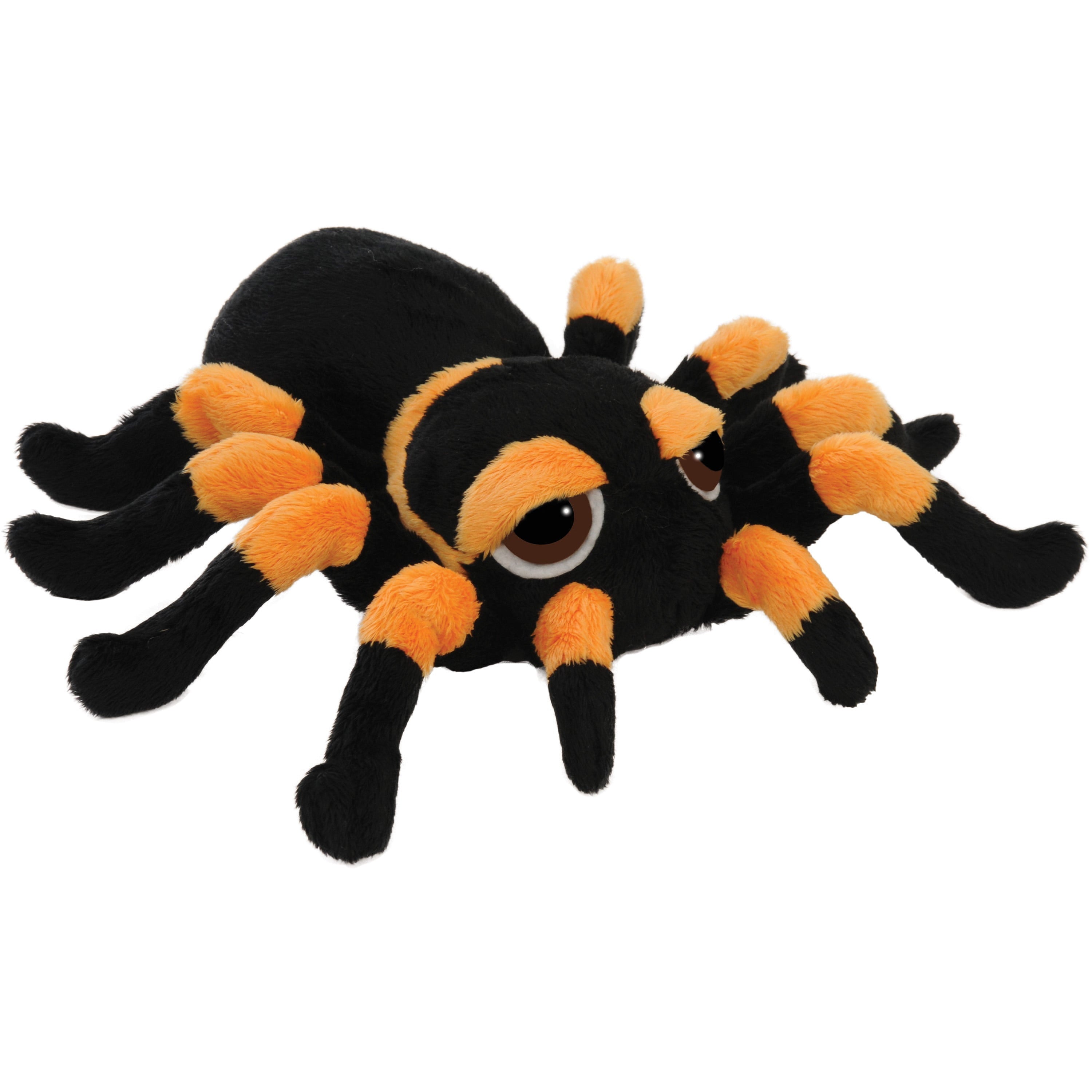 Tarantula knuffel - pluche spin - zwart/oranje - 22 cm