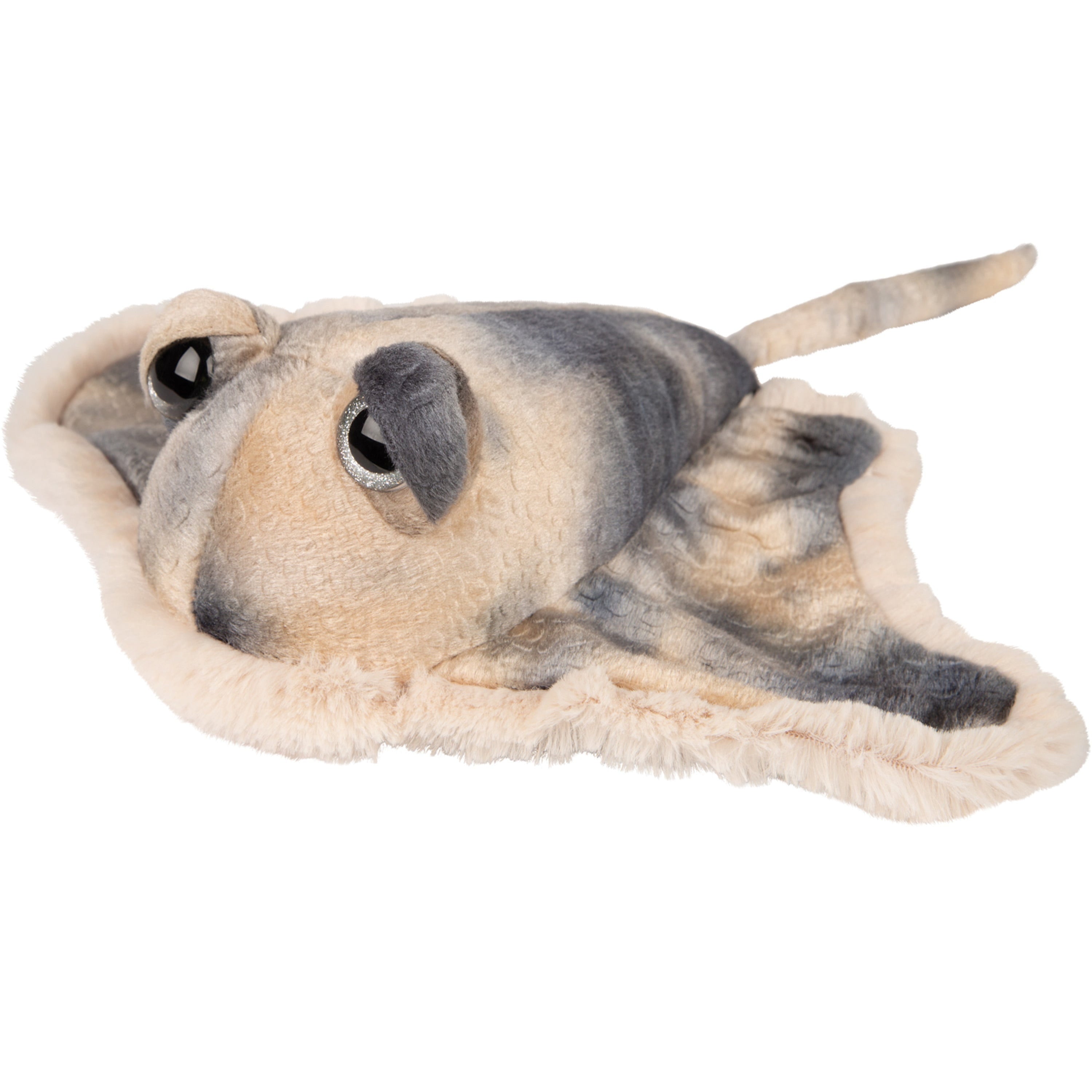 Suki Gifts pijlstaart rog knuffel - pluche - grijs - 37 cm