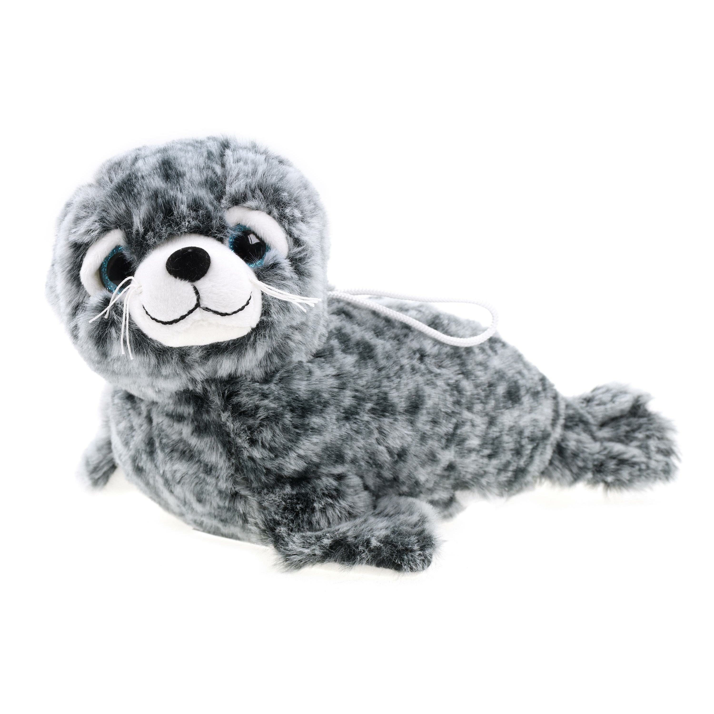 Creation zeehond knuffel - pluche - grijs/wit - 25 cm