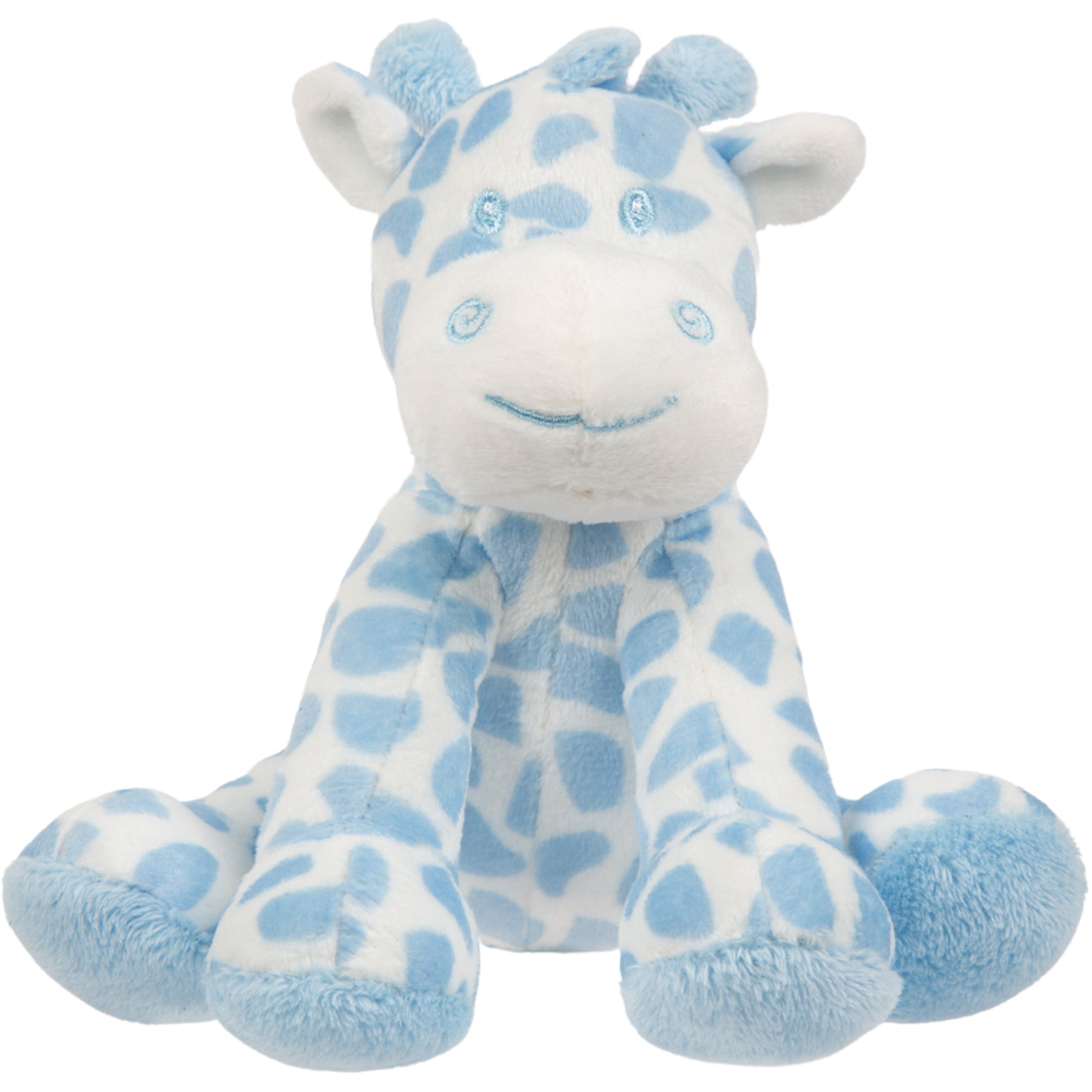 Suki Gifts giraffe knuffel - pluche - blauw/wit - 14 cm