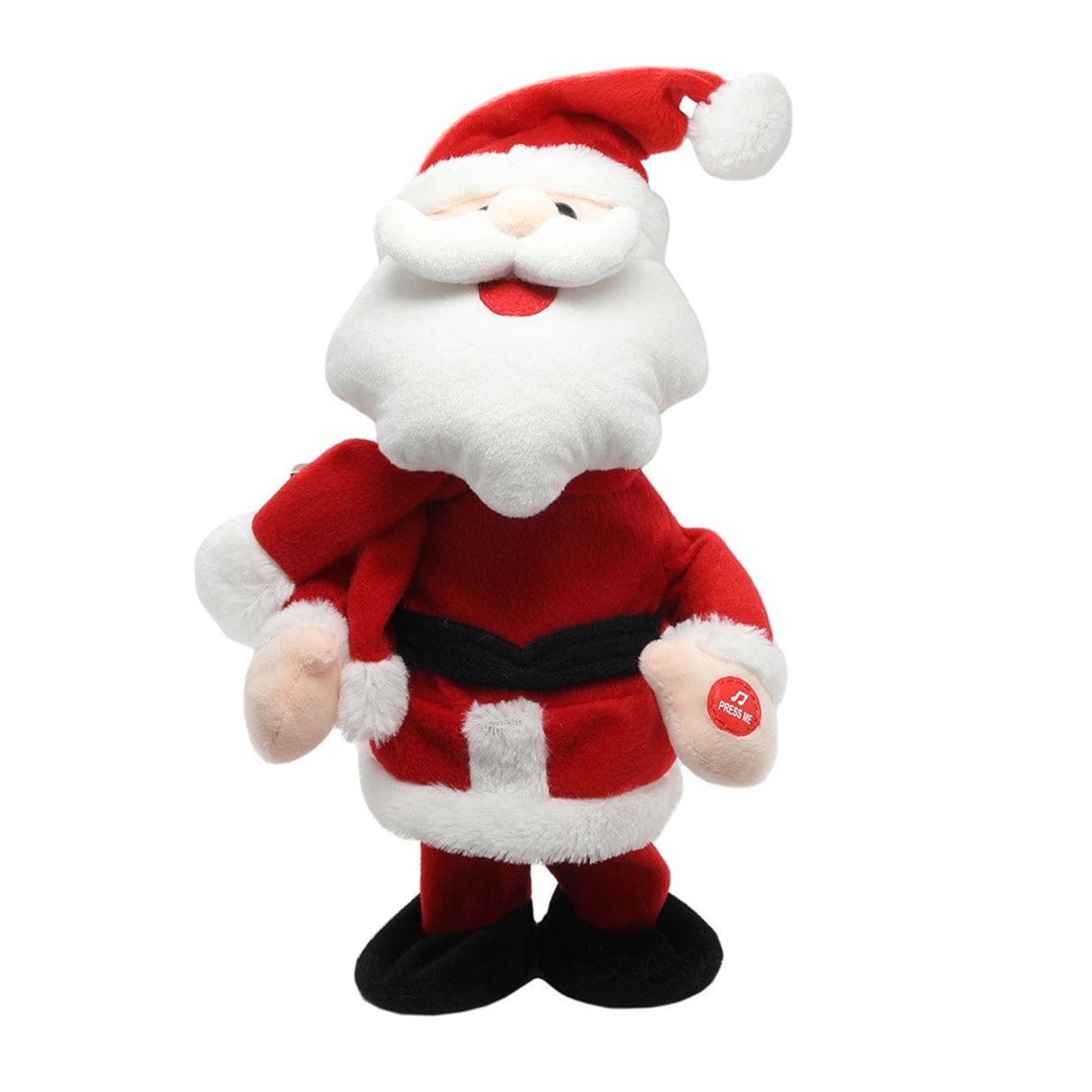 Dansende Kerstman pop - 30 cm - pluche/kunststof - kerstdecoratie
