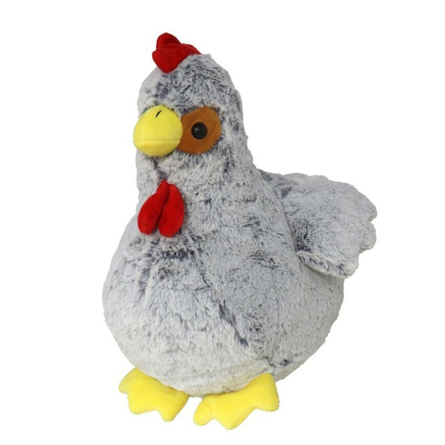 Pluche kip knuffel - grijs - 30 cm - boerderij knuffel