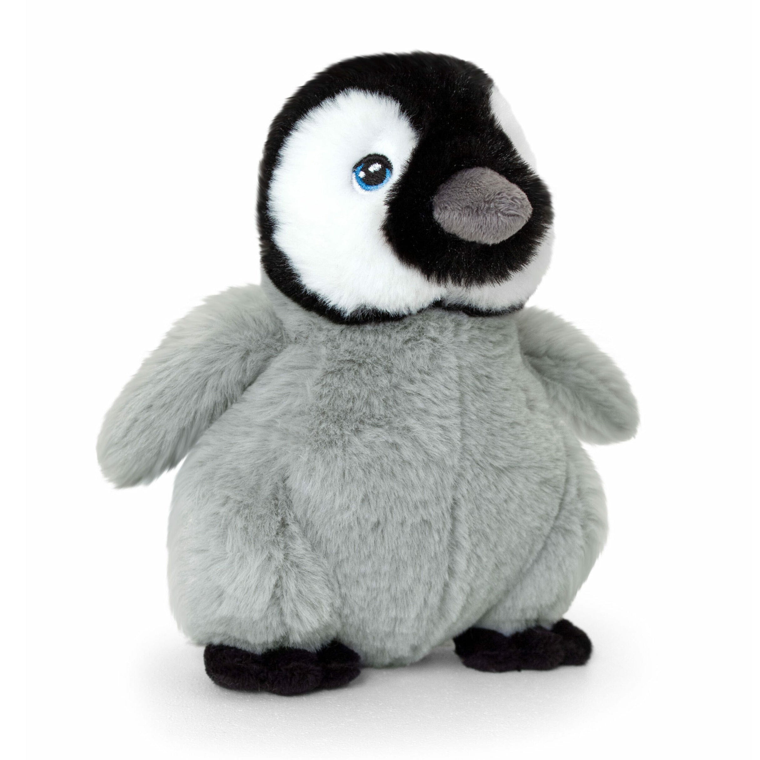 Keel Toys pinguin kuiken knuffel - grijs/zwart - 25 cm