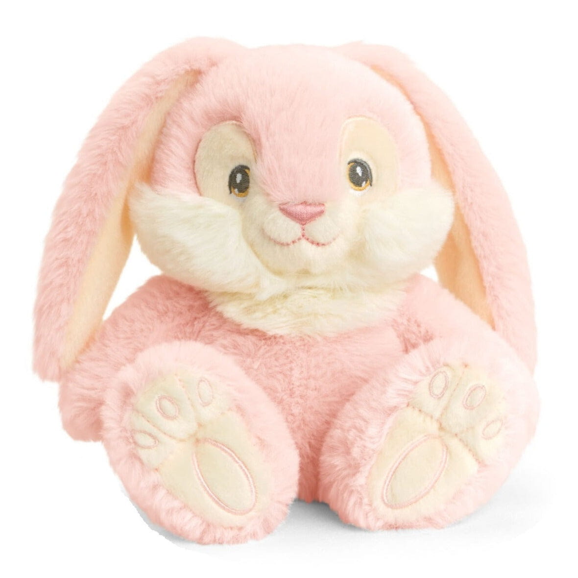 Keel Toys konijn/haas knuffel - lichtroze - zittend - 15 cm