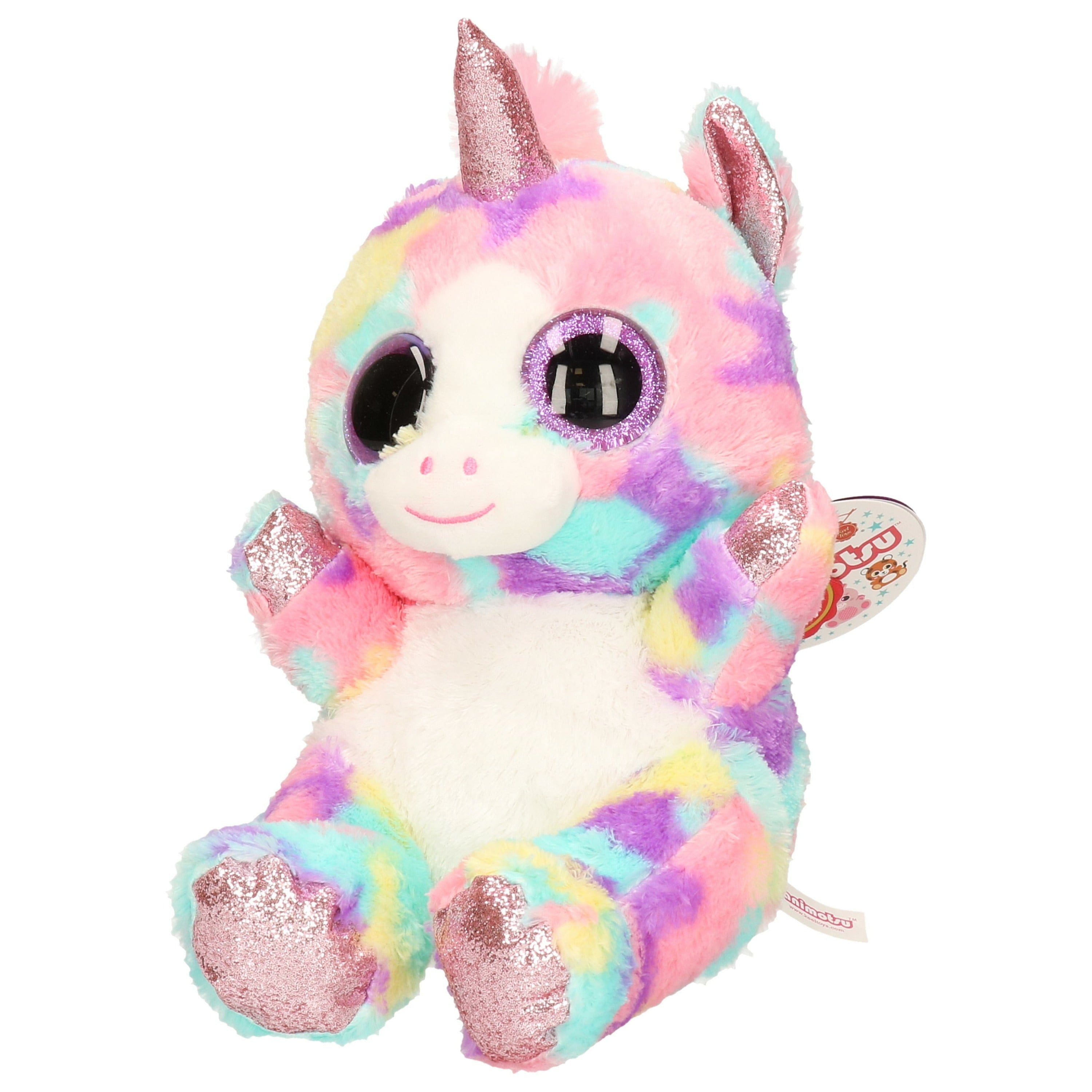 Keel Toys eenhoorn knuffel - pluche - regenboog - 25 cm