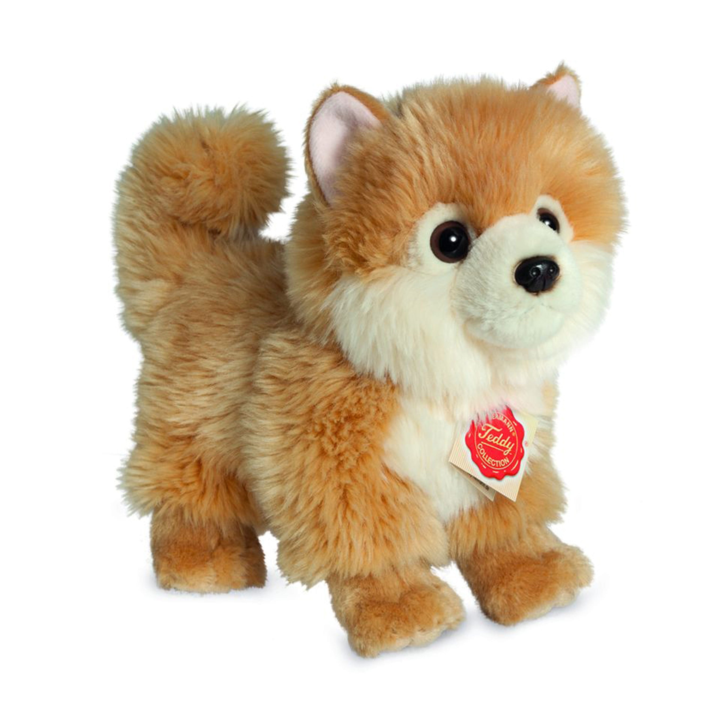 Dwerg keeshond knuffel - pluche - lichtbruin - 22 cm