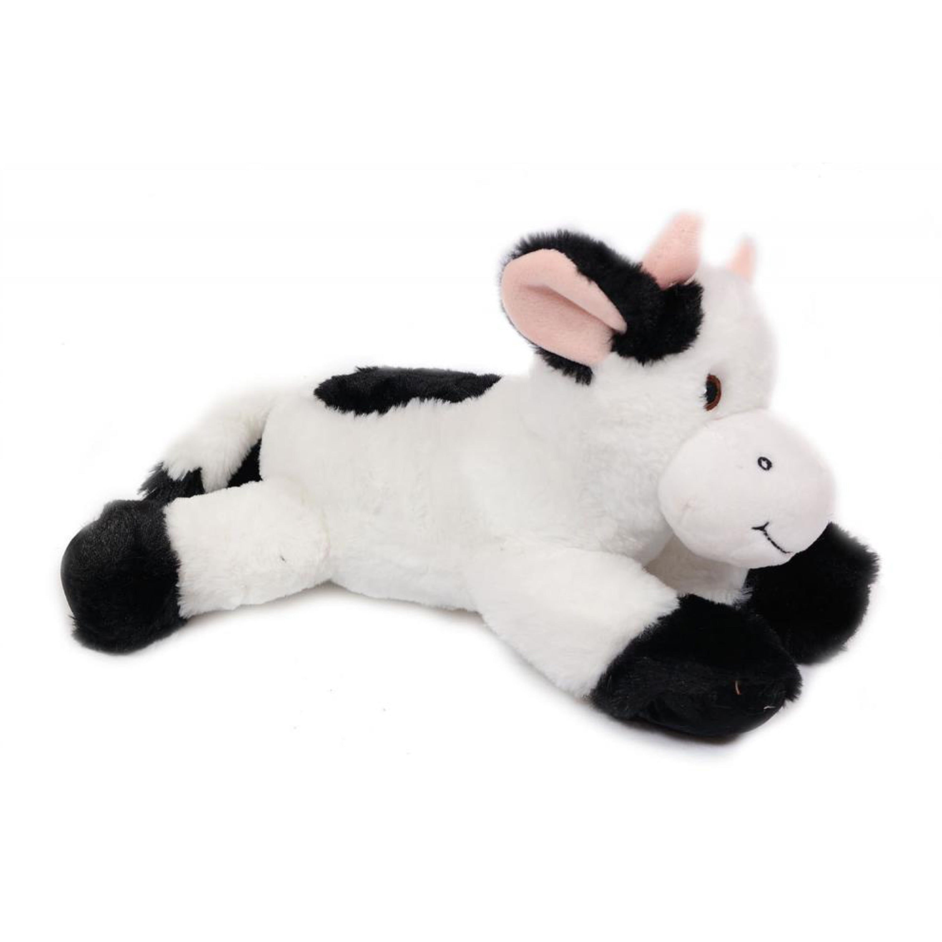 Koe knuffel - pluche - wit/zwart - 30 cm - dierenknuffel