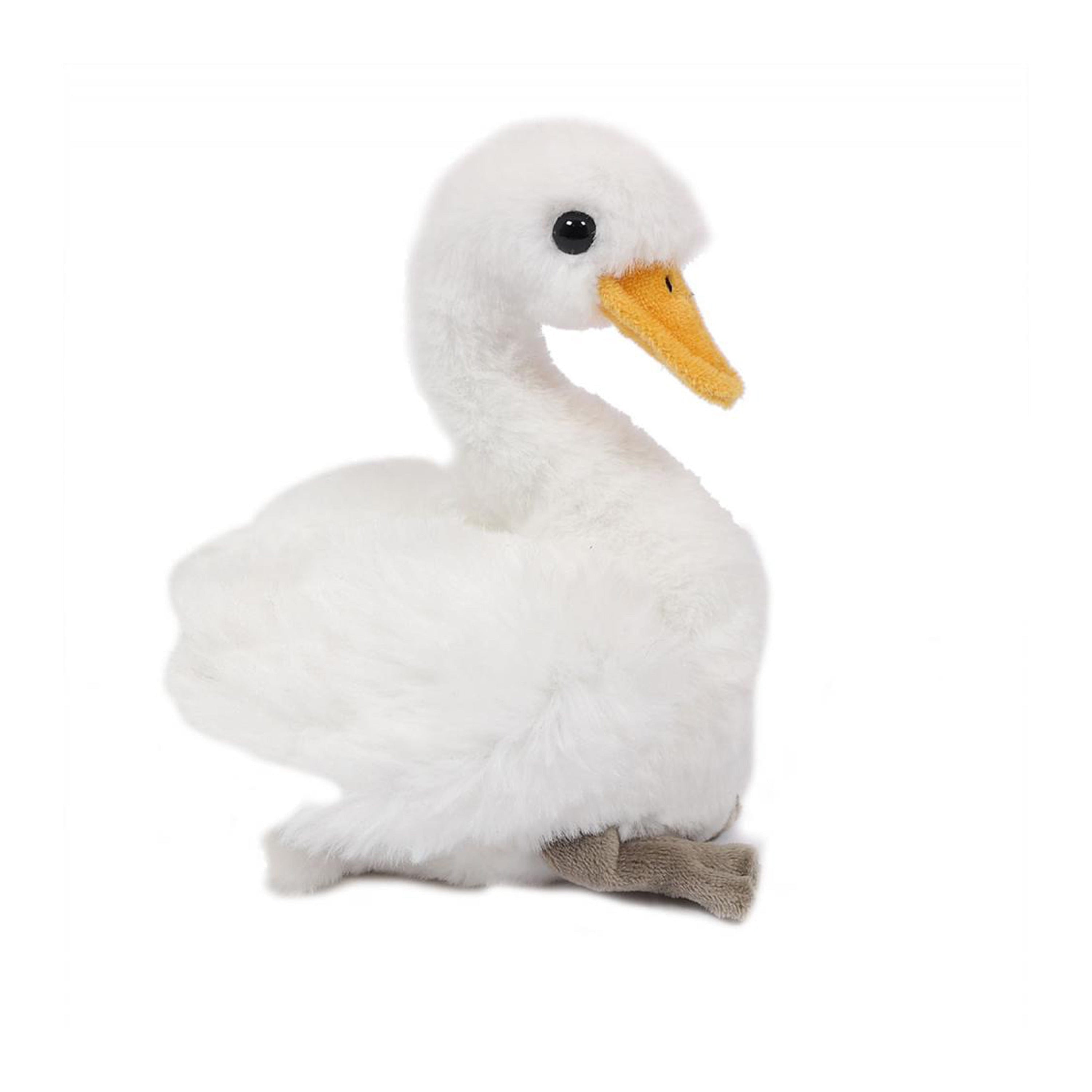 Zwaan knuffel - zachte pluche - wit - 18 cm - vogels