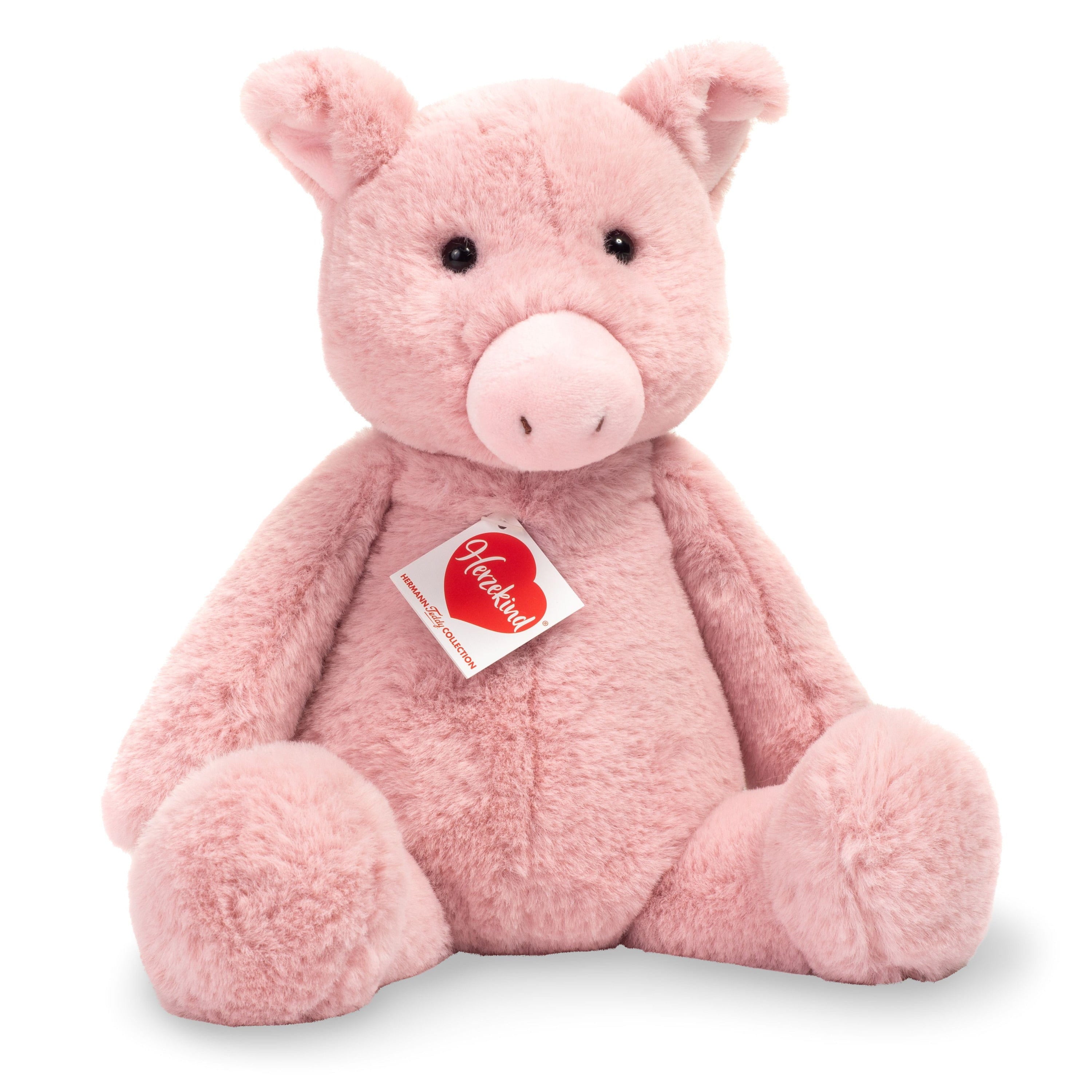 Hermann Teddy varken knuffel - pluche - roze - 32 cm