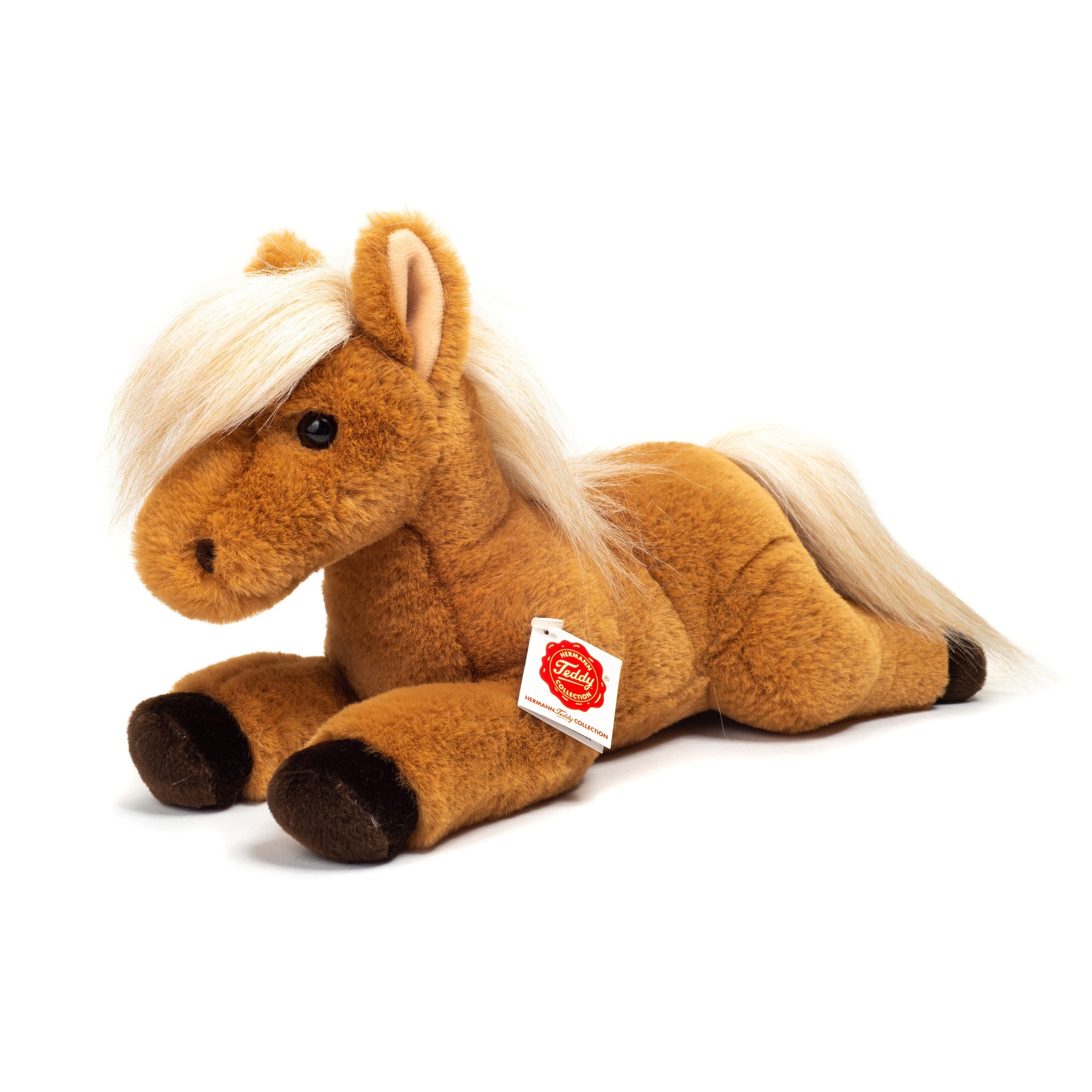 Hermann Teddy paard knuffel - pluche - lichtbruin - 34 cm