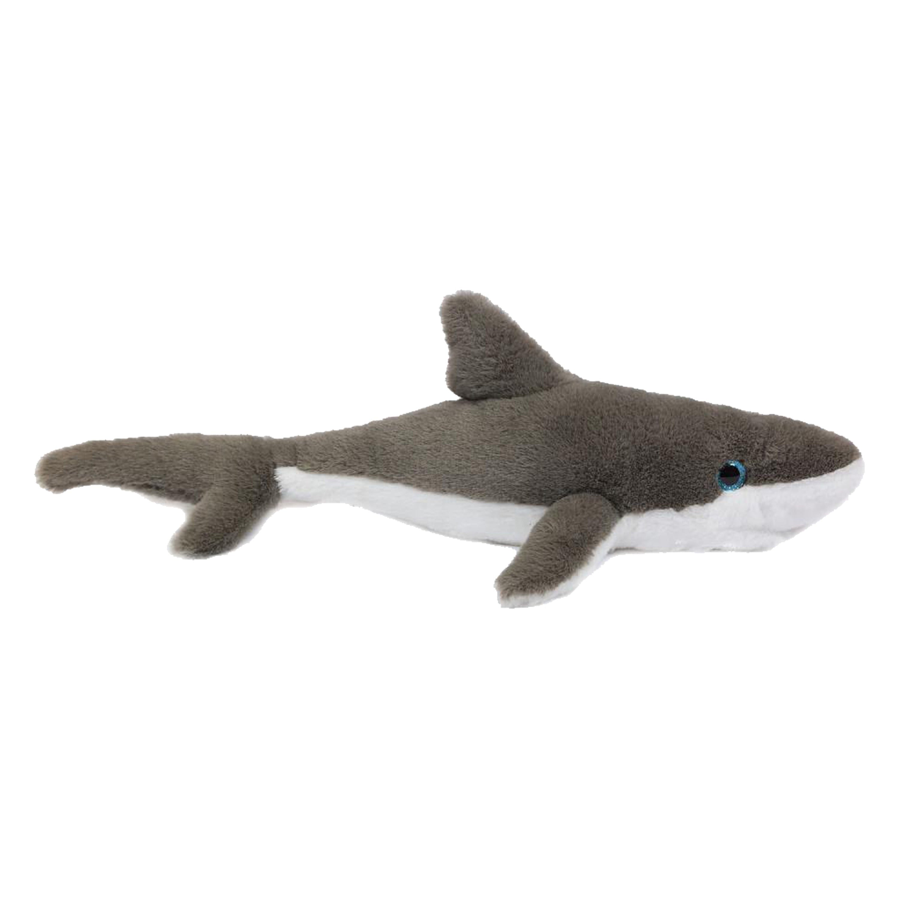 Witte haai knuffel - pluche - grijs - 46 cm - dierenknuffel