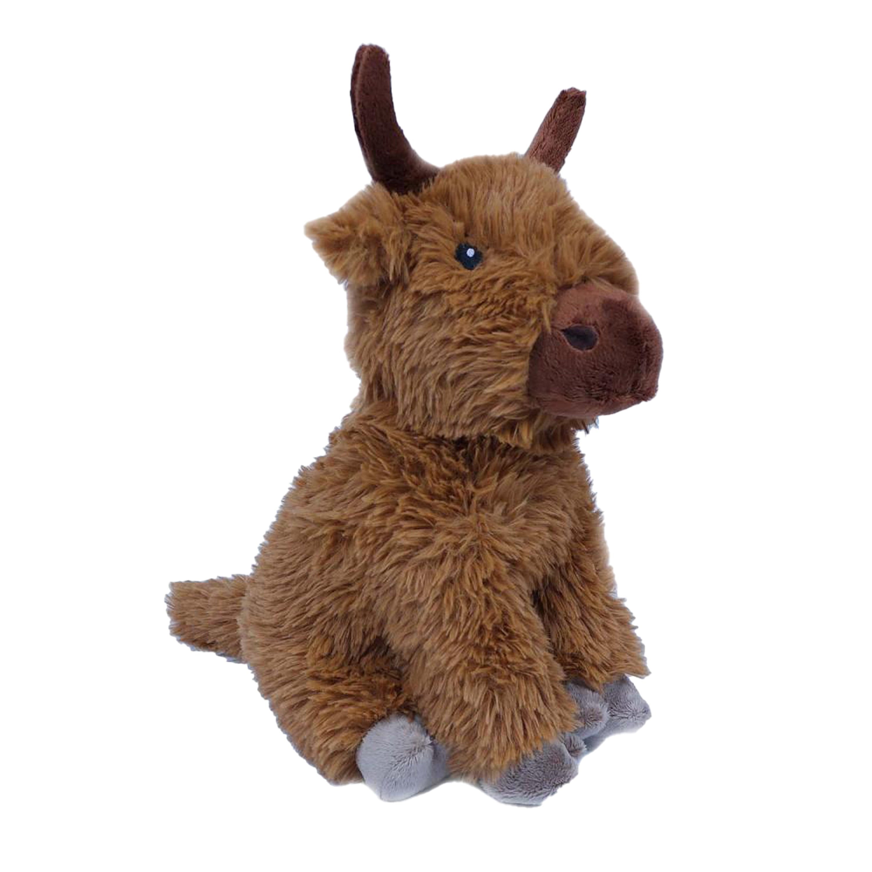 Schotse Hooglander koe knuffel - pluche - bruin - 25 cm