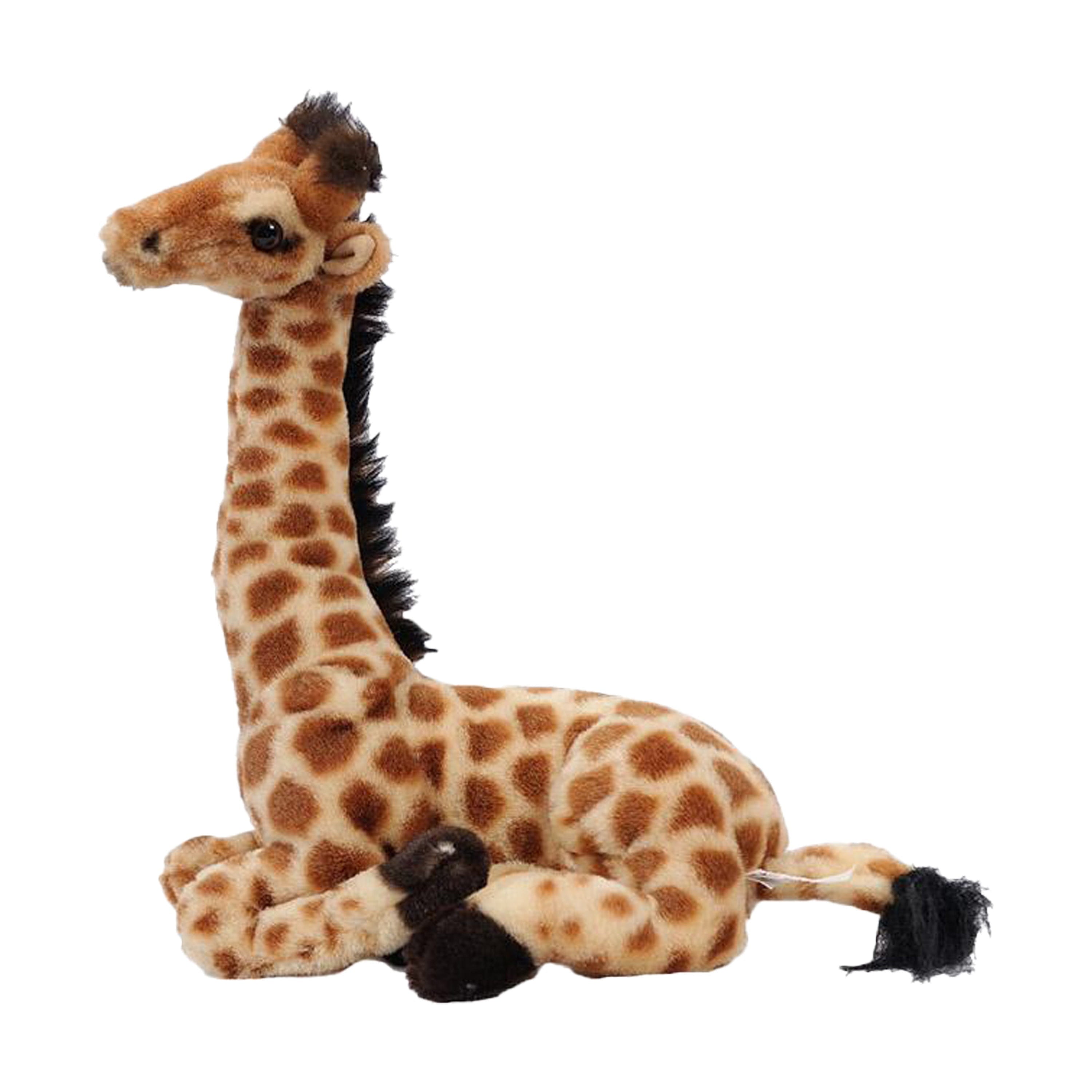 Giraffe knuffel - zacht pluche - lichtbruin - 30 cm - liggend