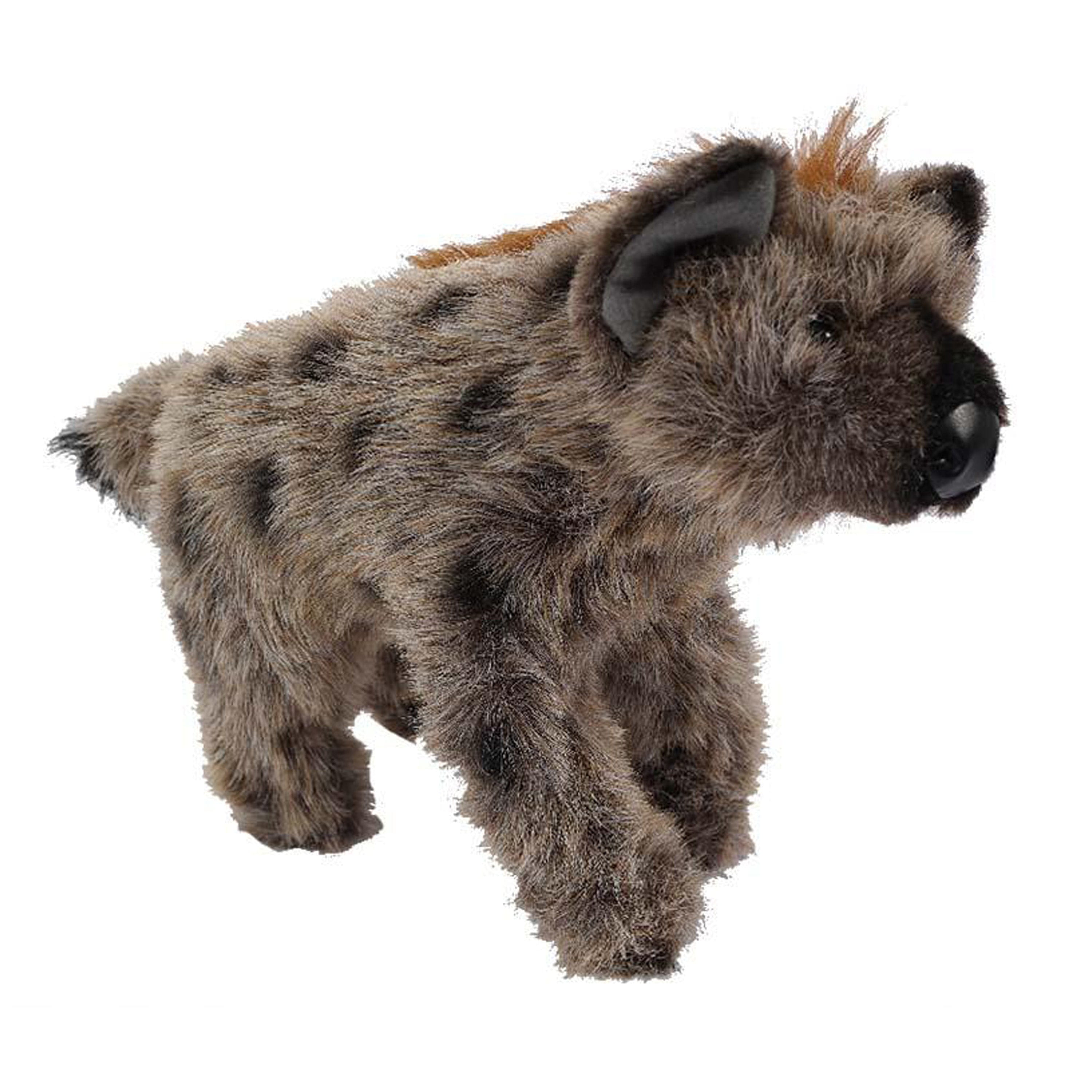 Hyena knuffel - pluche - grijs - 26 cm - lopend