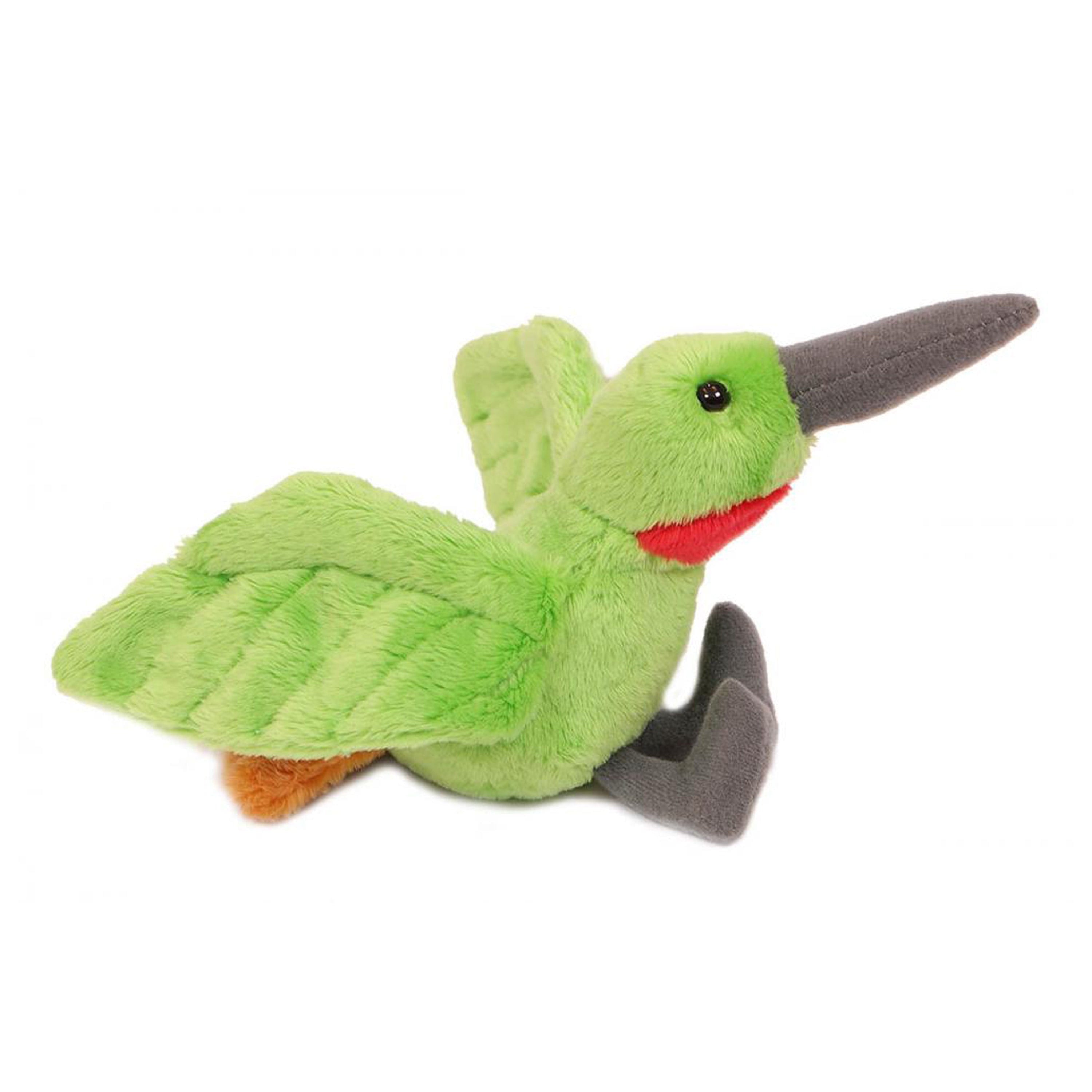 Kolibri knuffel vogel - pluche - lichtgroen - 10 cm