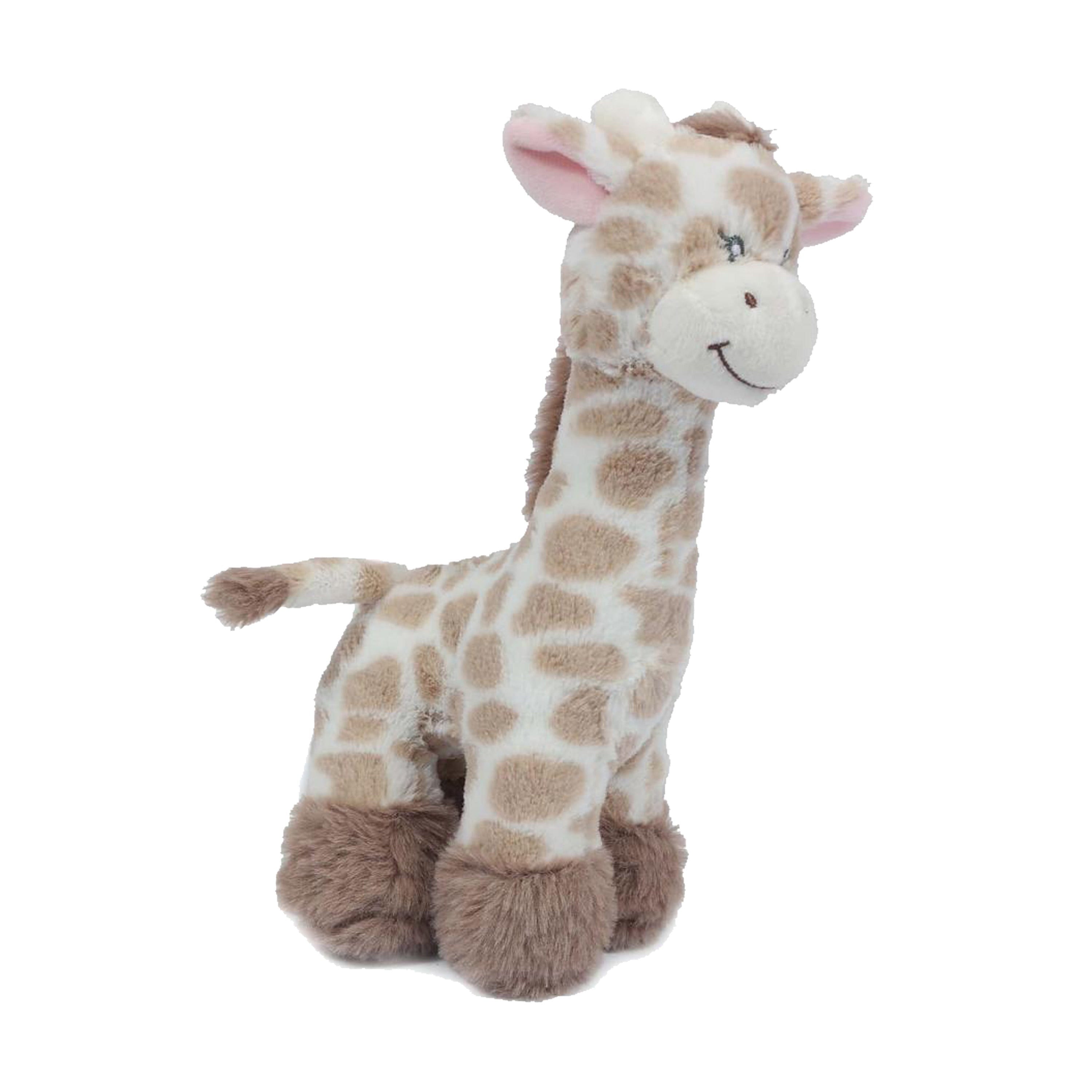 Giraffe knuffel - pluche - lichtbruin - 28 cm - liggend