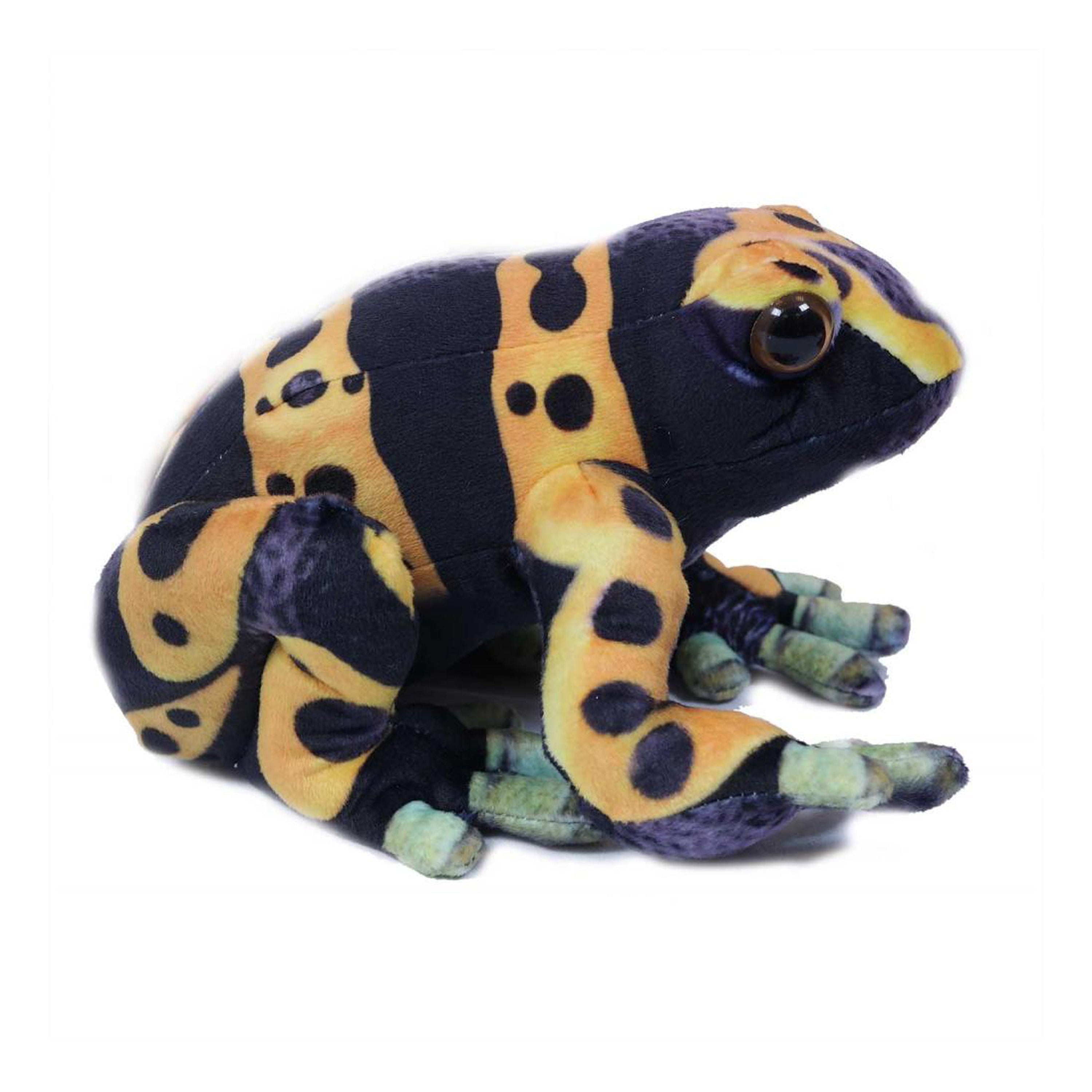 Kikker knuffel gifkikker leucomelas - pluche - geel - 24 cm