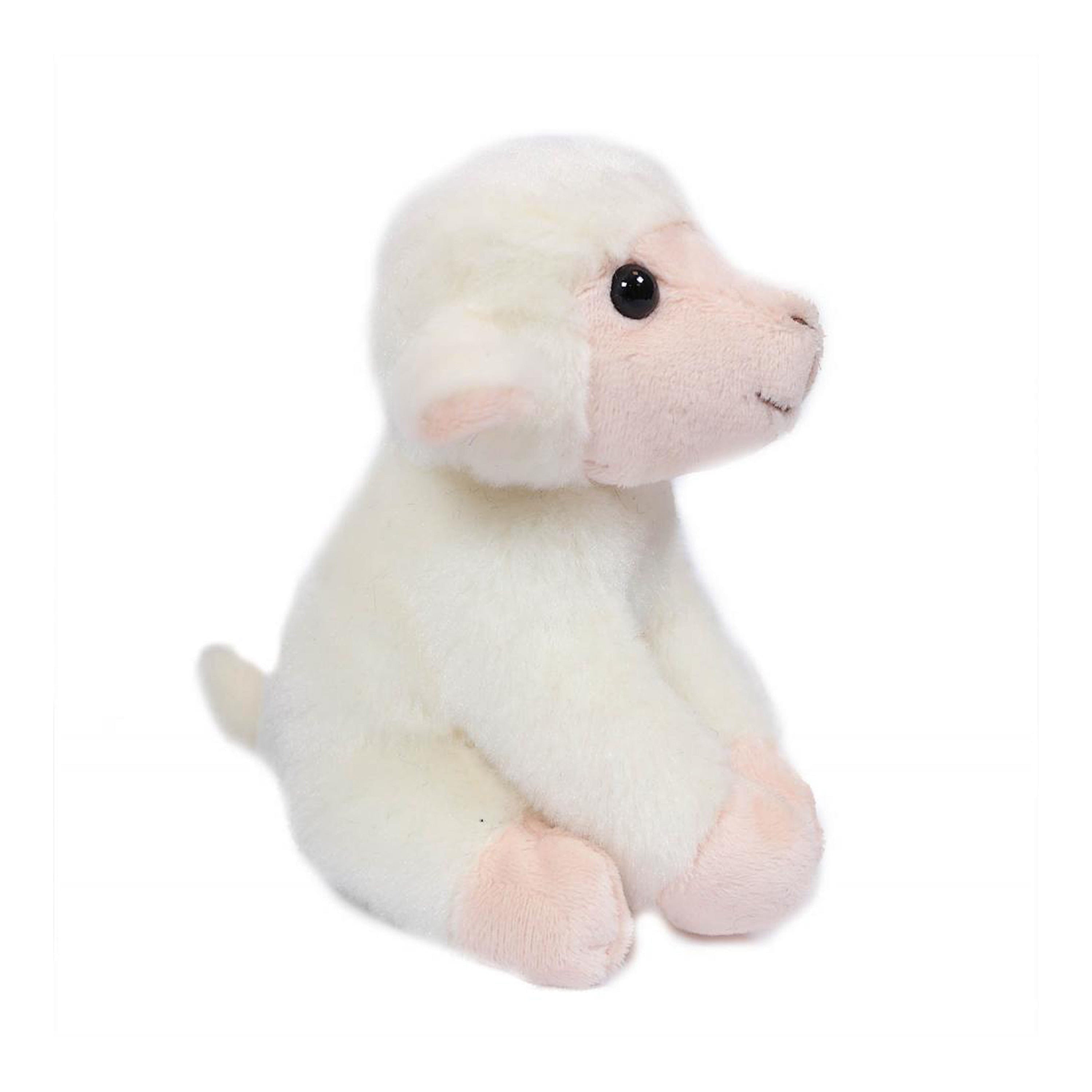 Schaap/lammetje knuffel - zachte pluche - wit - 12 cm