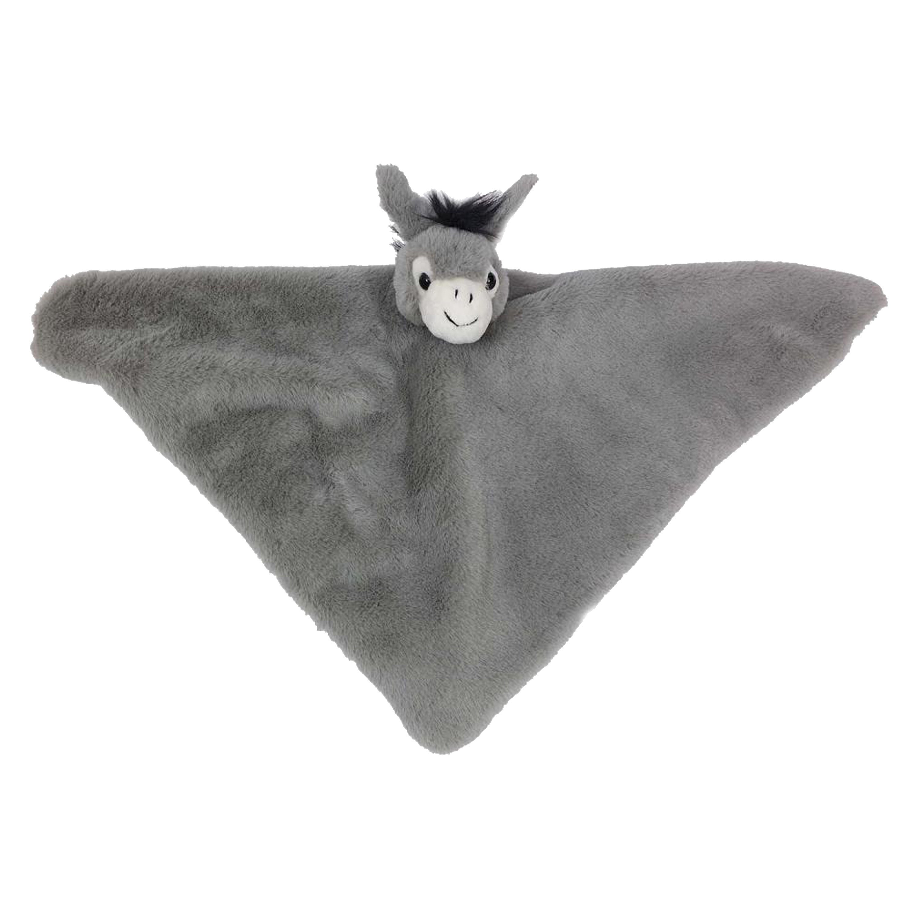 Knuffeldier ezel - pluche - grijs - 45 cm - baby knuffel