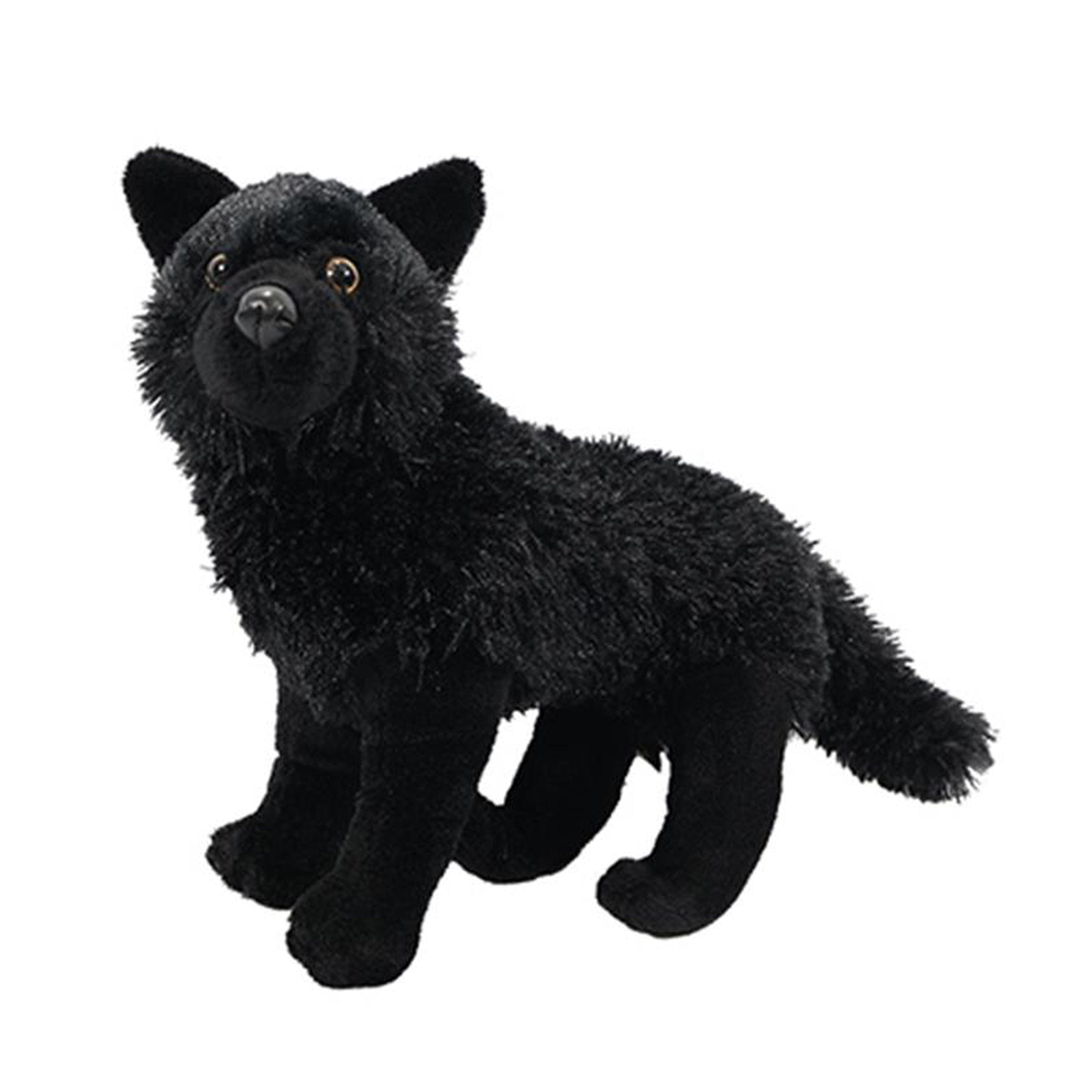 Wolf knuffel - pluche - zwart - 30 cm - dierenknuffel