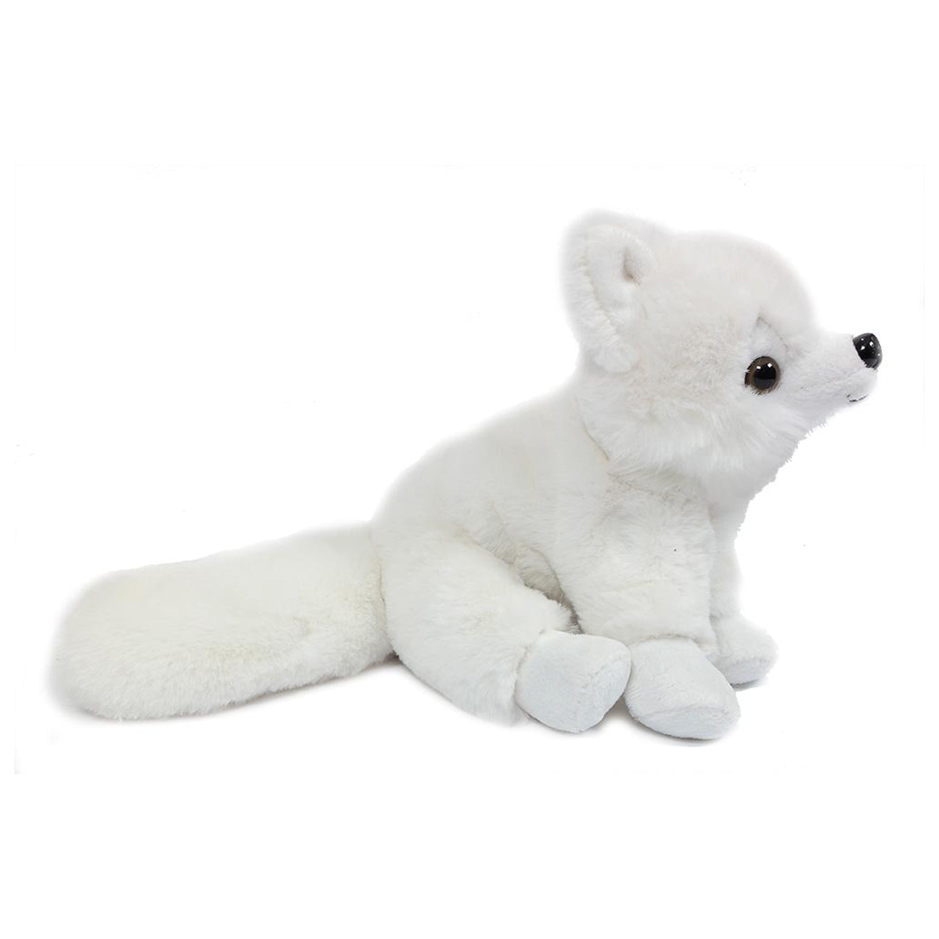 Poolvos knuffel - zachte pluche - wit - 23 cm