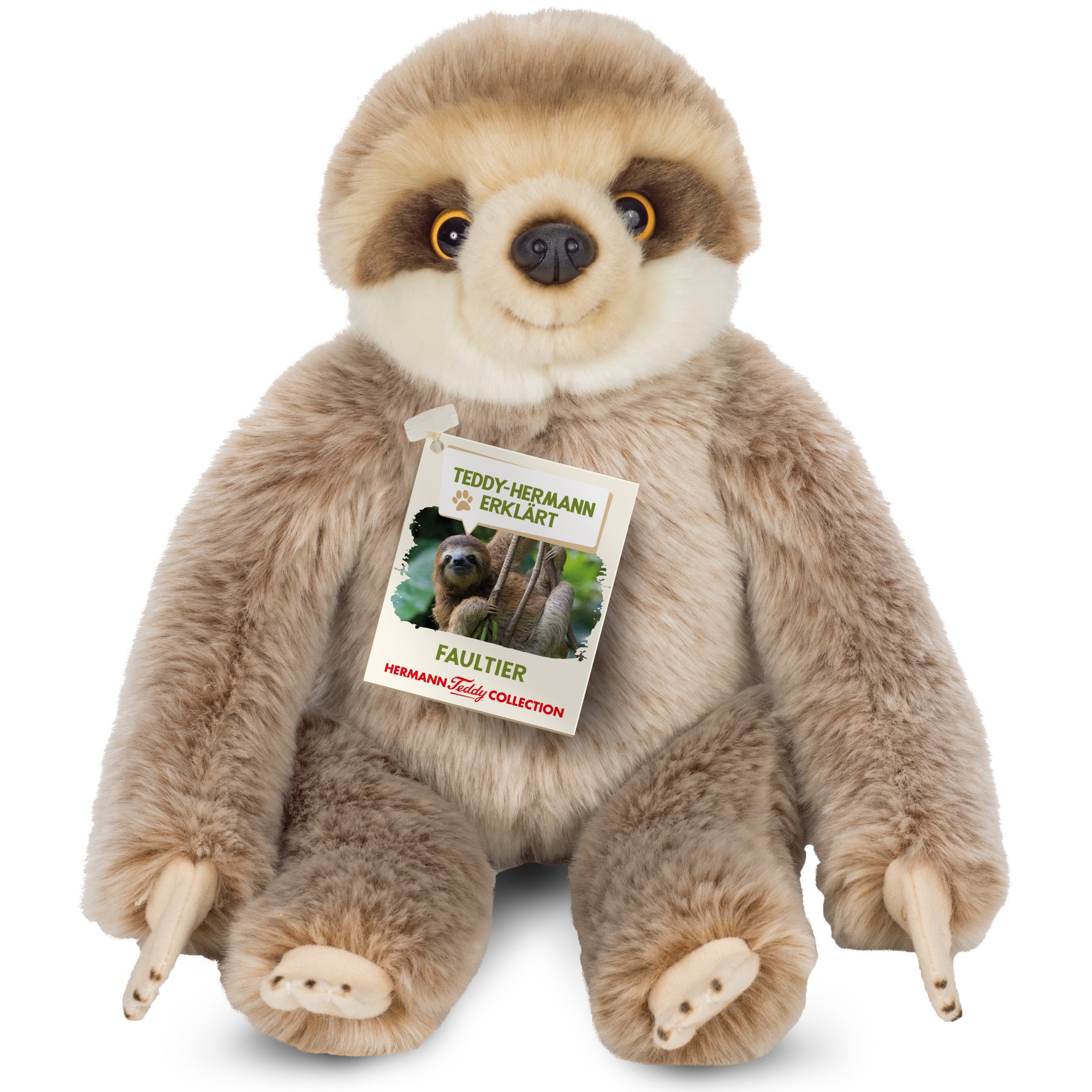 Luiaard knuffel - zachte pluche - grijs/bruin - 22 cm