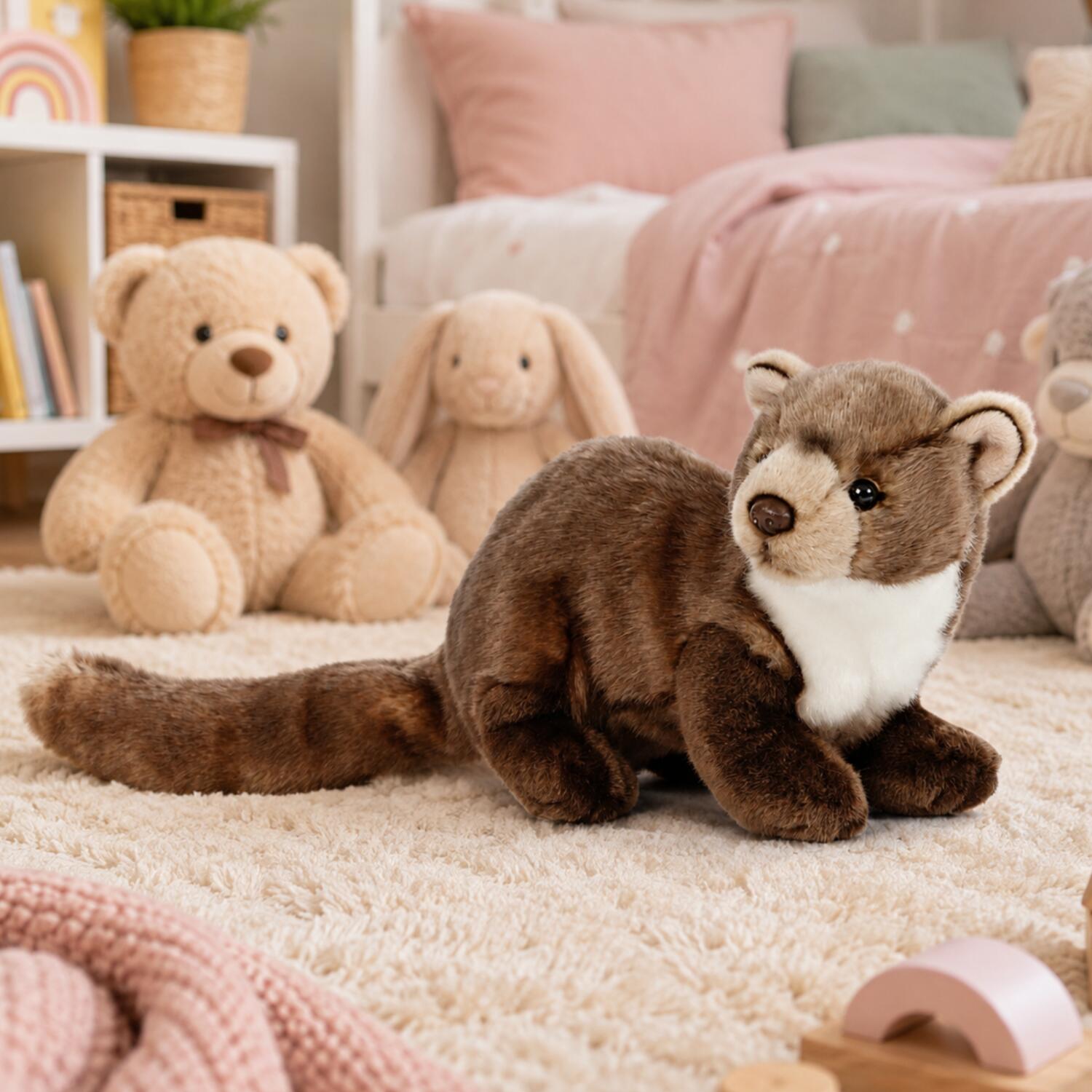 Eekhoorn knuffel - pluche - rood - 17 cm - Hermann Teddy