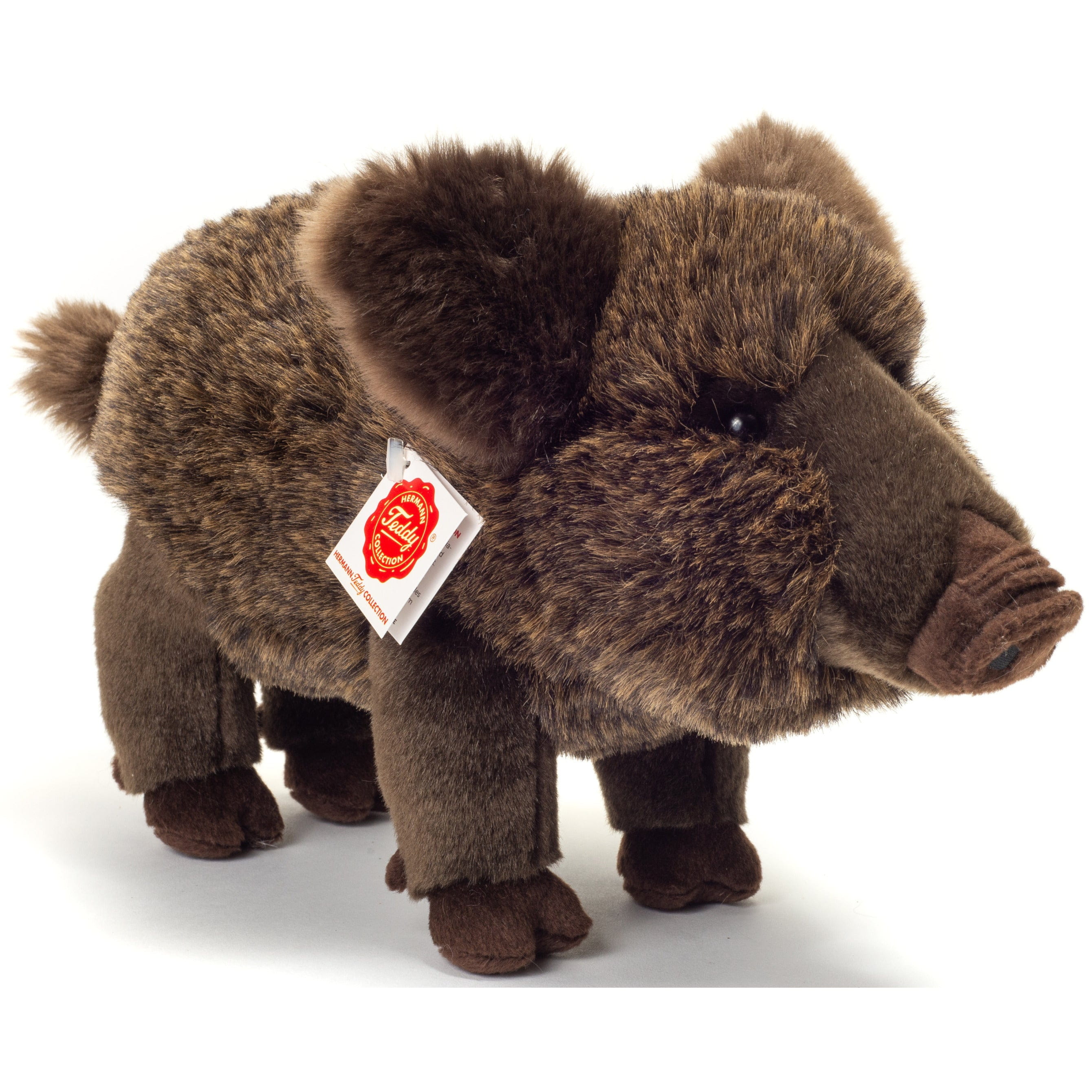 Wild zwijn knuffel - pluche - grijs - 30 cm