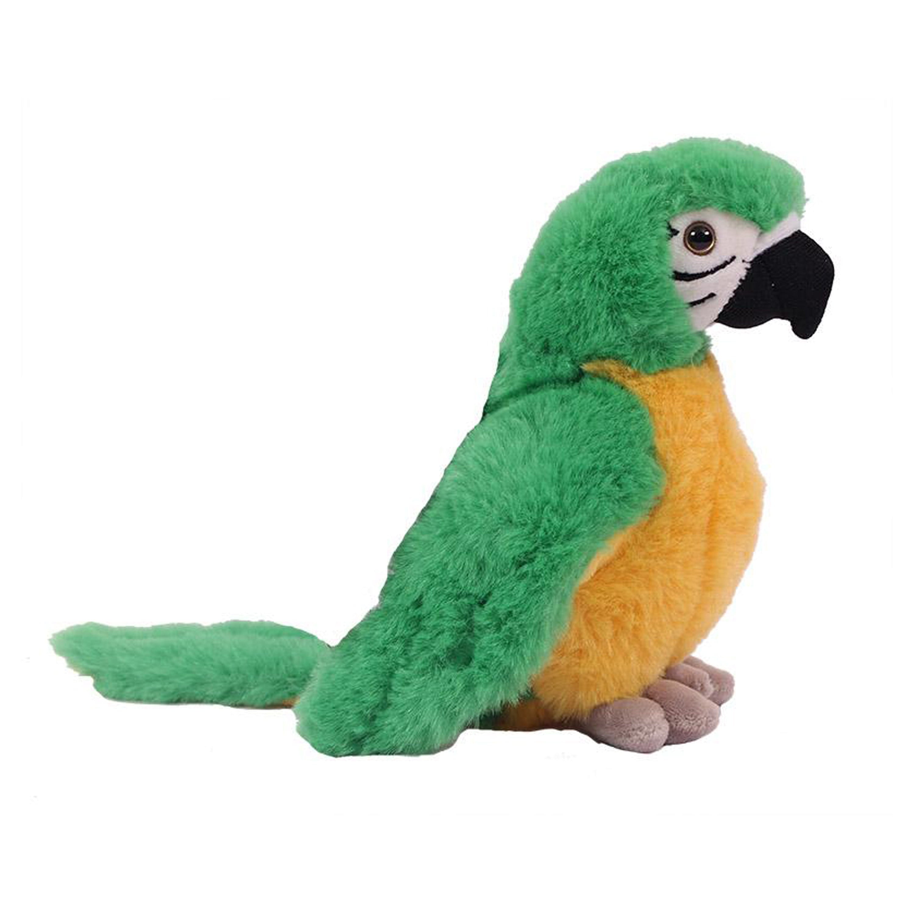 Papegaai knuffel - pluche - groen - 20 cm - vogel knuffel